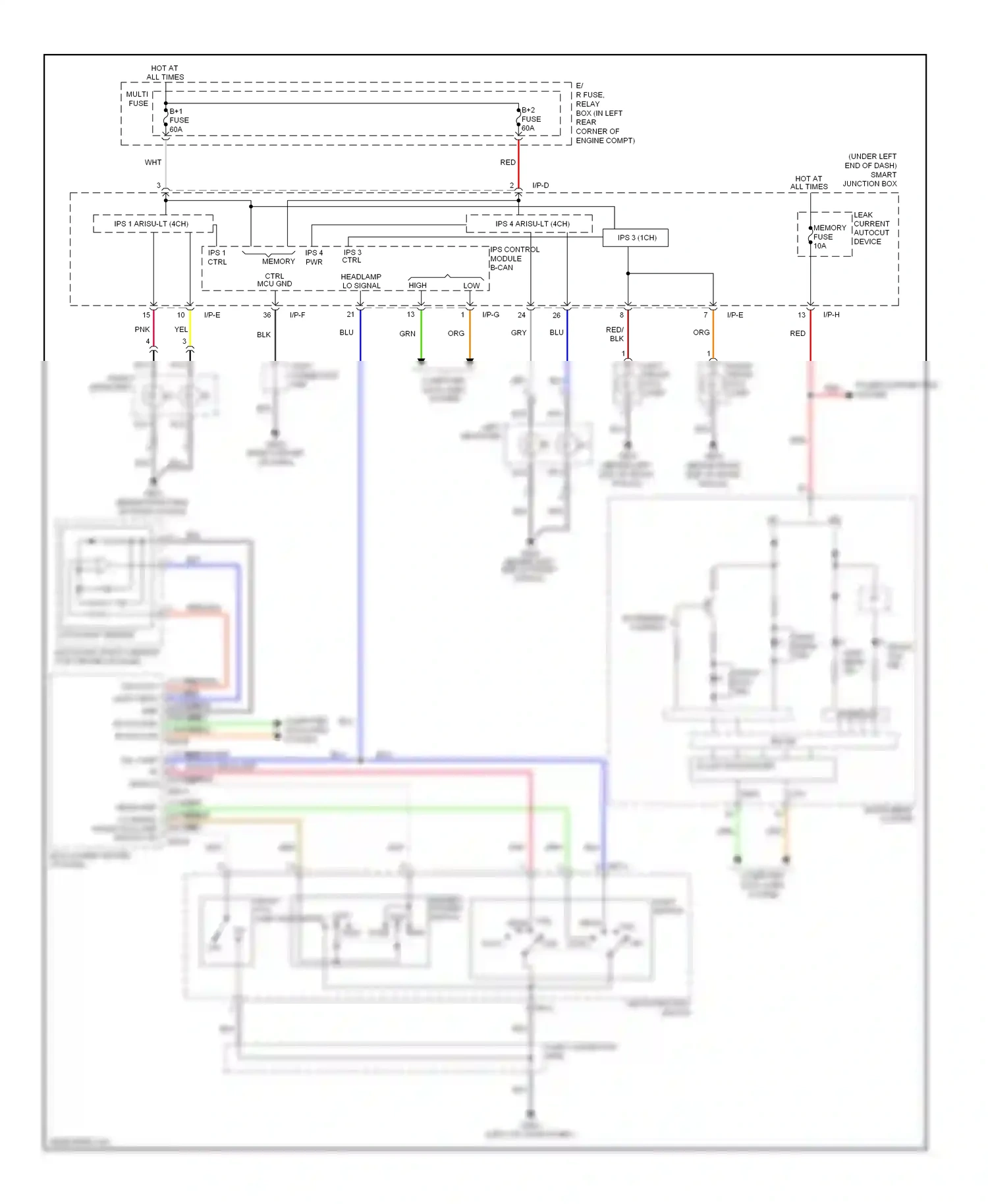 Hyundai Elantra V facelift (2013-2016) light switch wiring diagram  (1 of 3)
