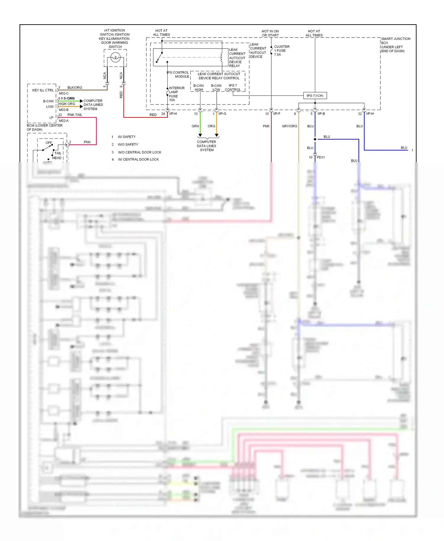 Hyundai Elantra V facelift (2013-2016) main switch wiring diagram  (1 of 1)