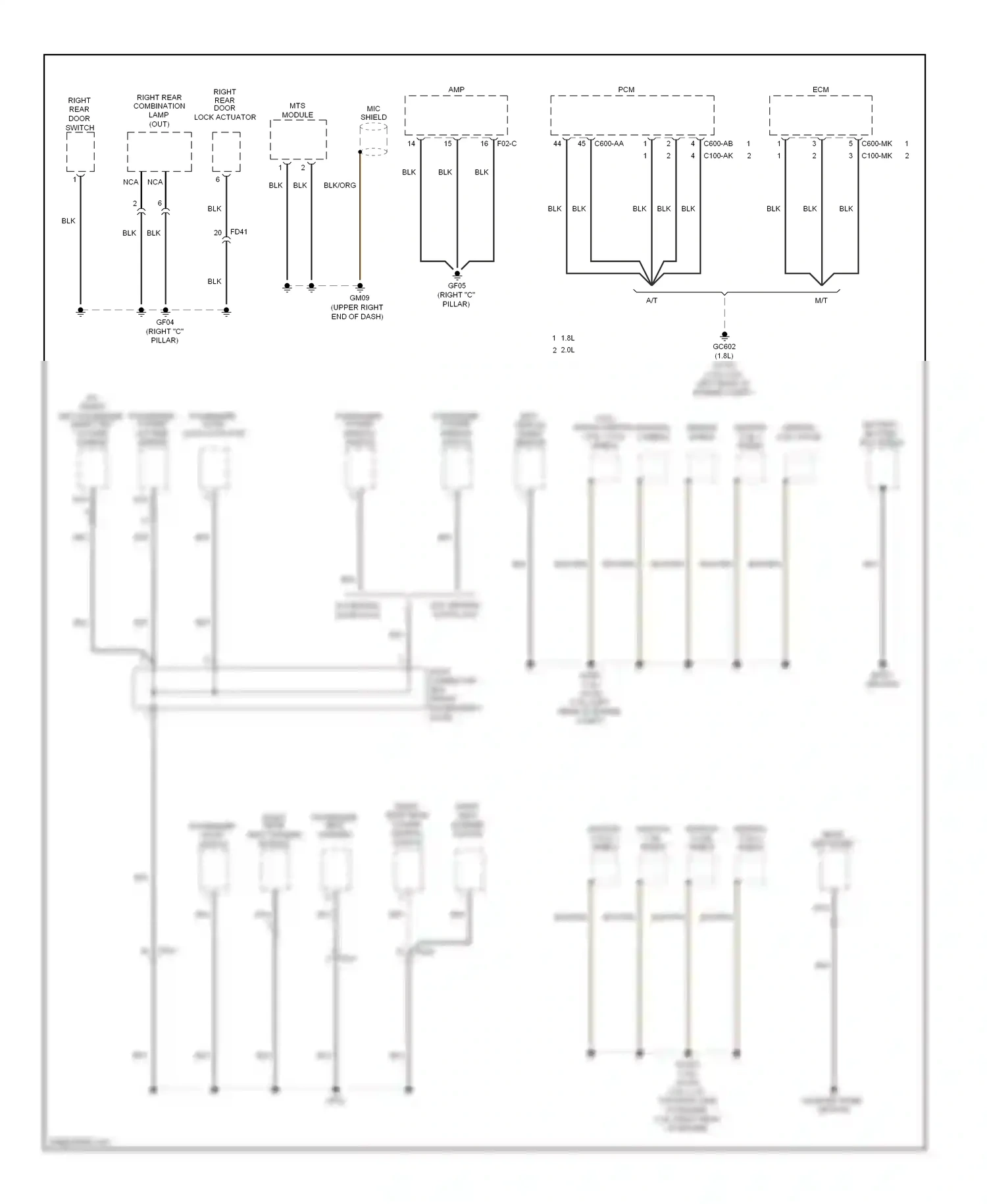 Wiring diagram quarter panel ground for Hyundai Elantra V facelift (2013-2016) (3 of 3)