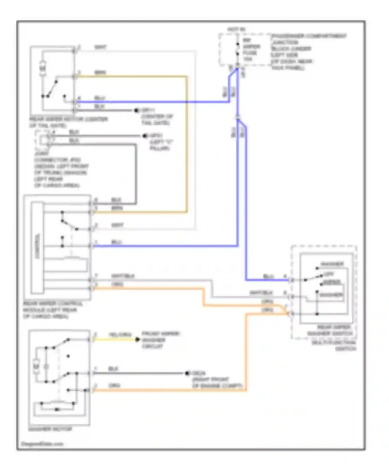 Elantra Hyundai V (2010-2014): Rear wiper/washer circuit