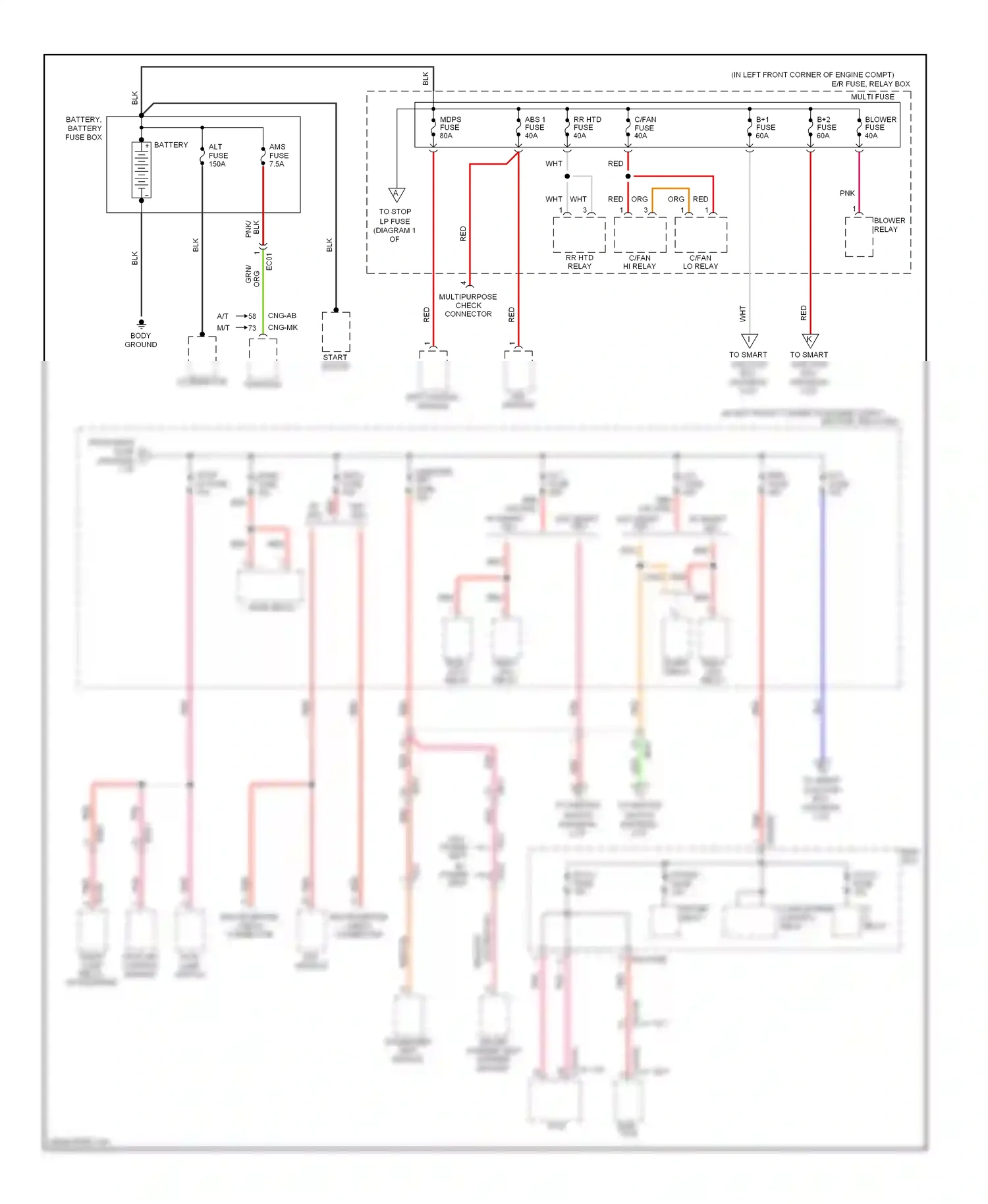 Wiring diagram a/c comp engine control for Hyundai Elantra V (2010-2014) (1 of 1)