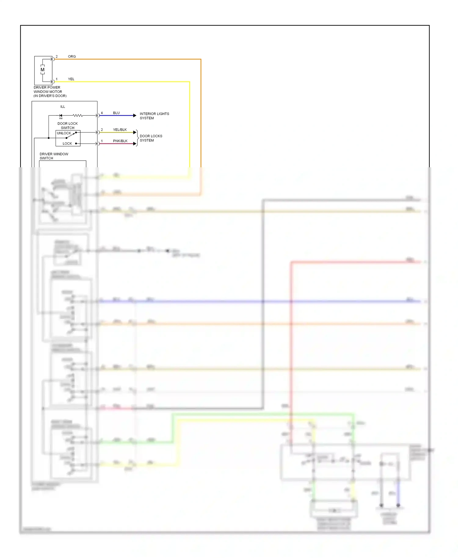 Wiring diagram auto down control unit for Hyundai Elantra V (2010-2014) (1 of 2)