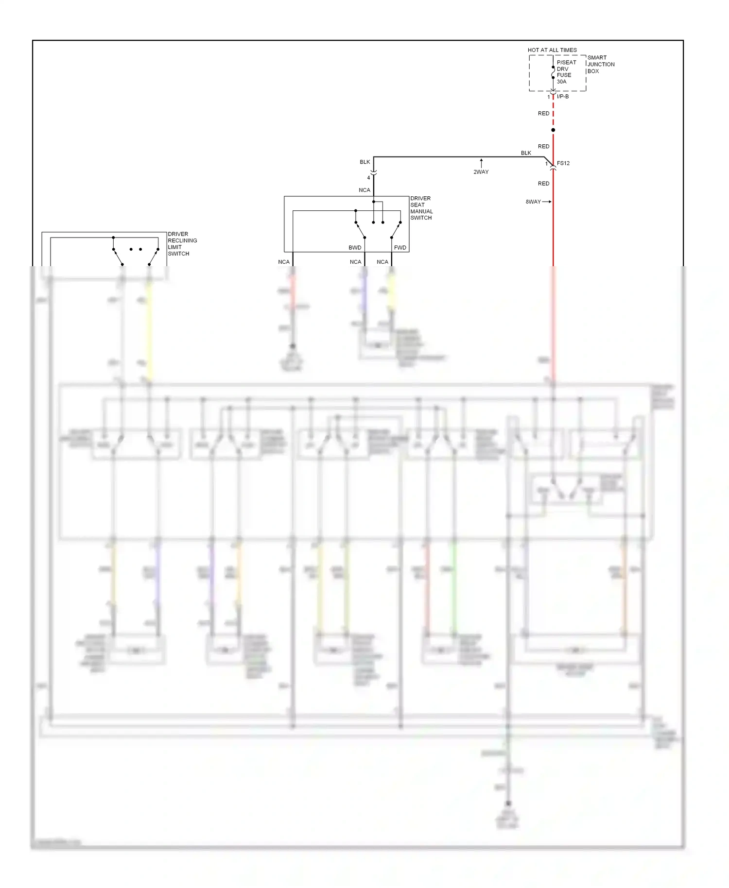 Wiring diagram driver slide switch for Hyundai Elantra V (2010-2014) (1 of 1)