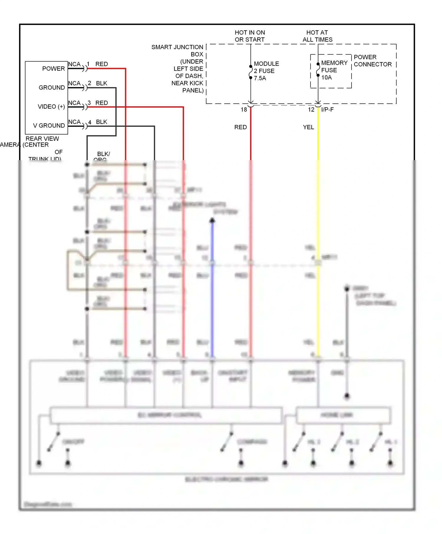 Wiring diagram ec mirror control for Hyundai Elantra V (2010-2014) (2 of 2)