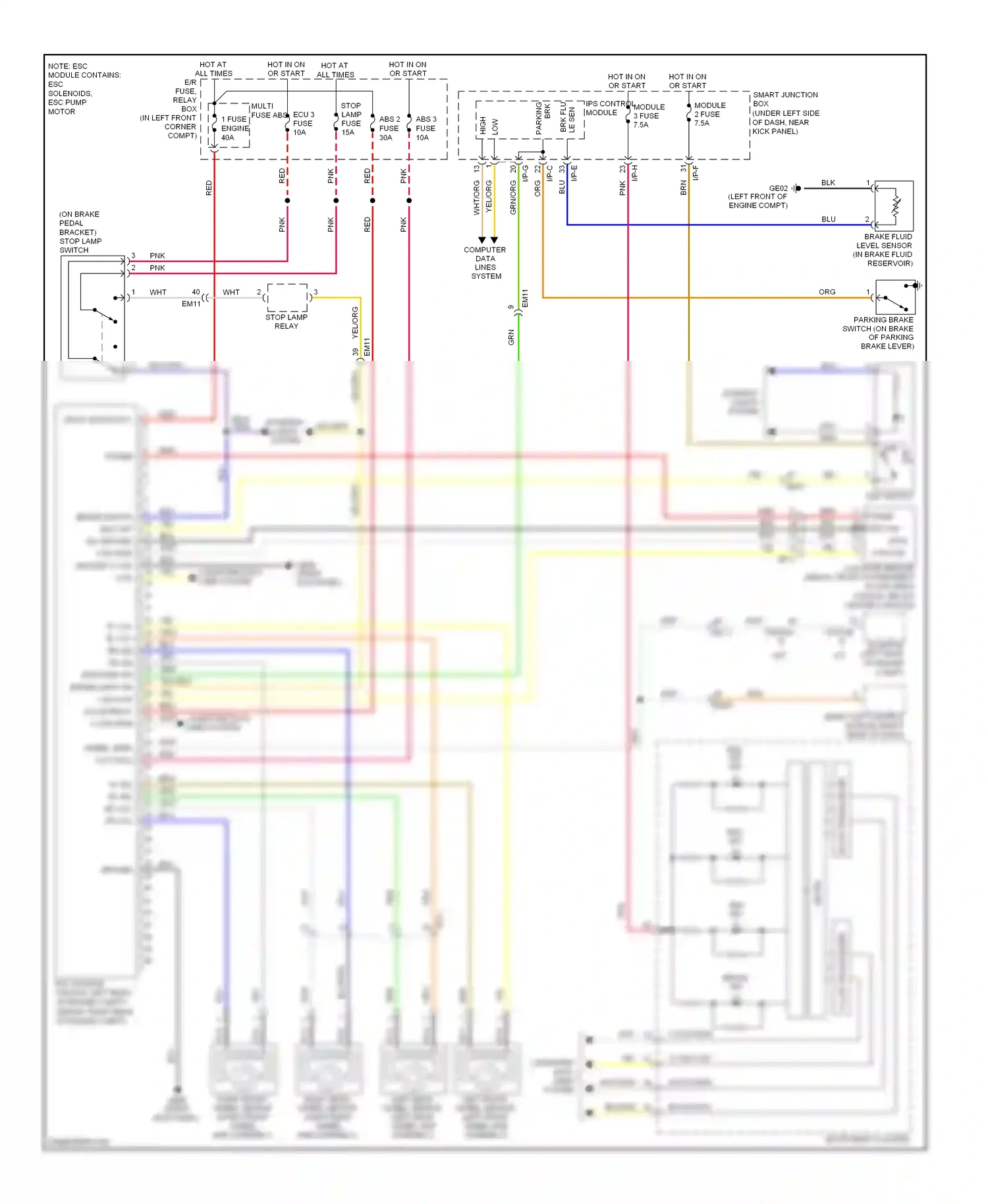 Wiring diagram esc switch for Hyundai Elantra V (2010-2014) (1 of 5)