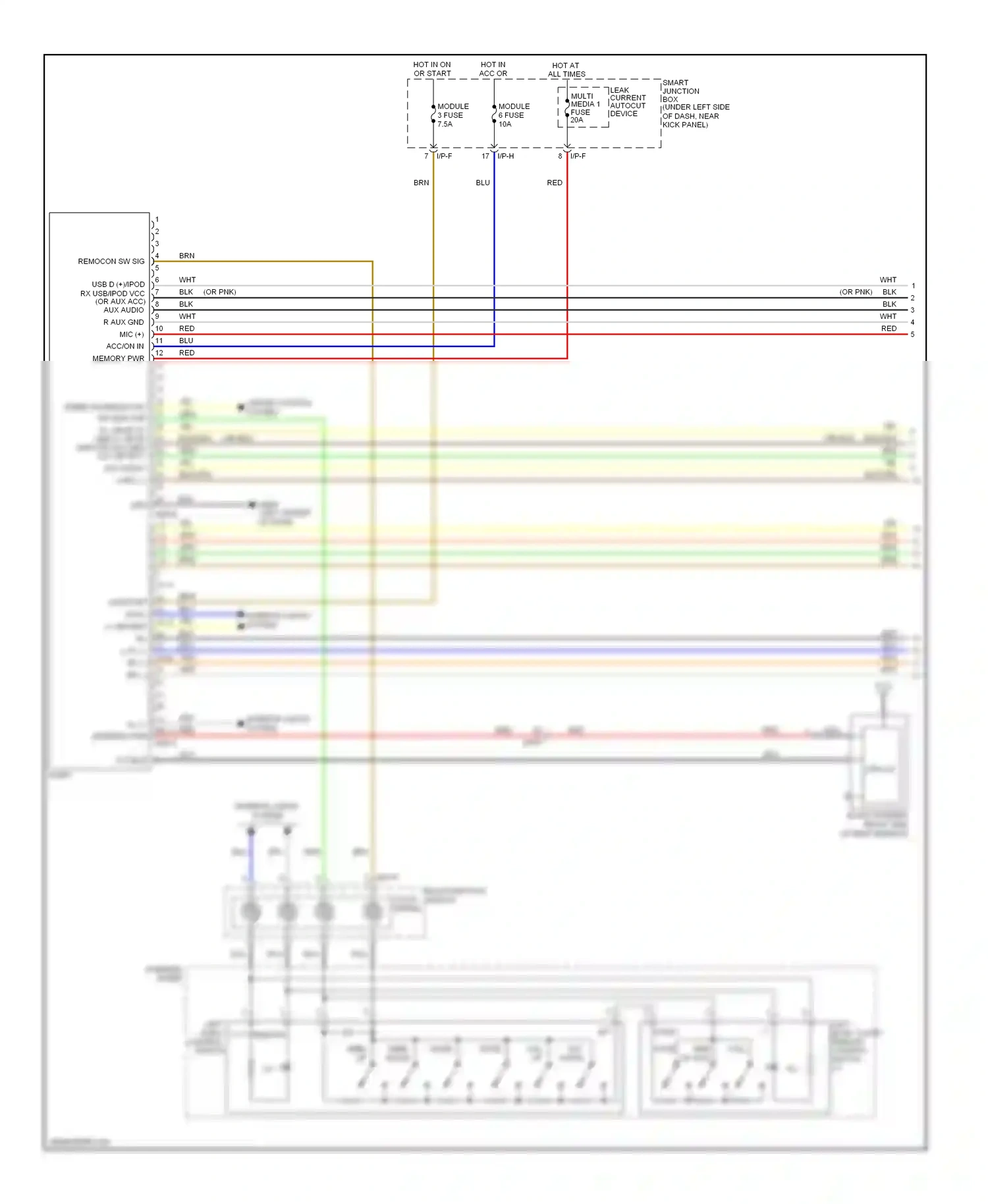 Wiring diagram multifunction clock switch spring for Hyundai Elantra V (2010-2014) (3 of 3)