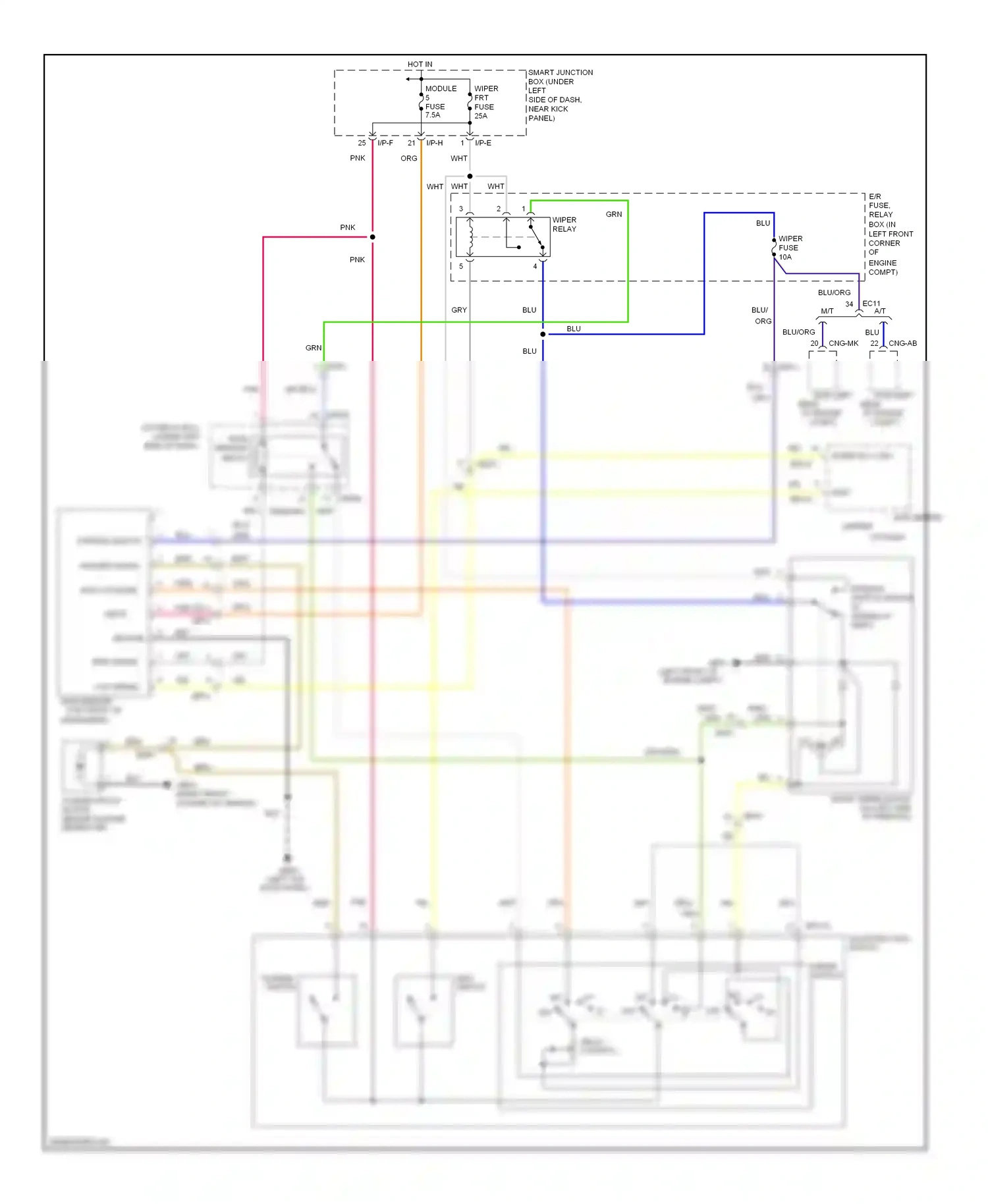 Wiring diagram multifunction switch for Hyundai Elantra V (2010-2014) (5 of 5)