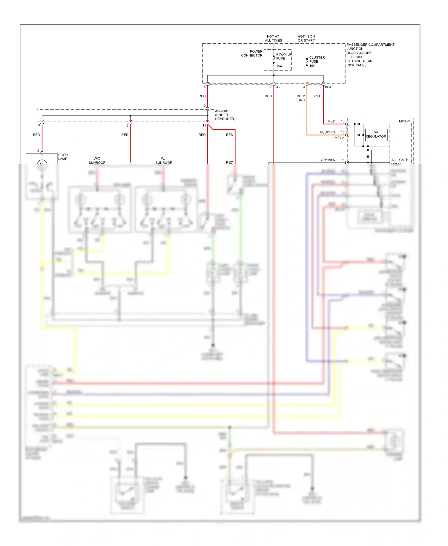 Wiring diagram unlock switch for Hyundai Elantra V (2010-2014) (1 of 1)