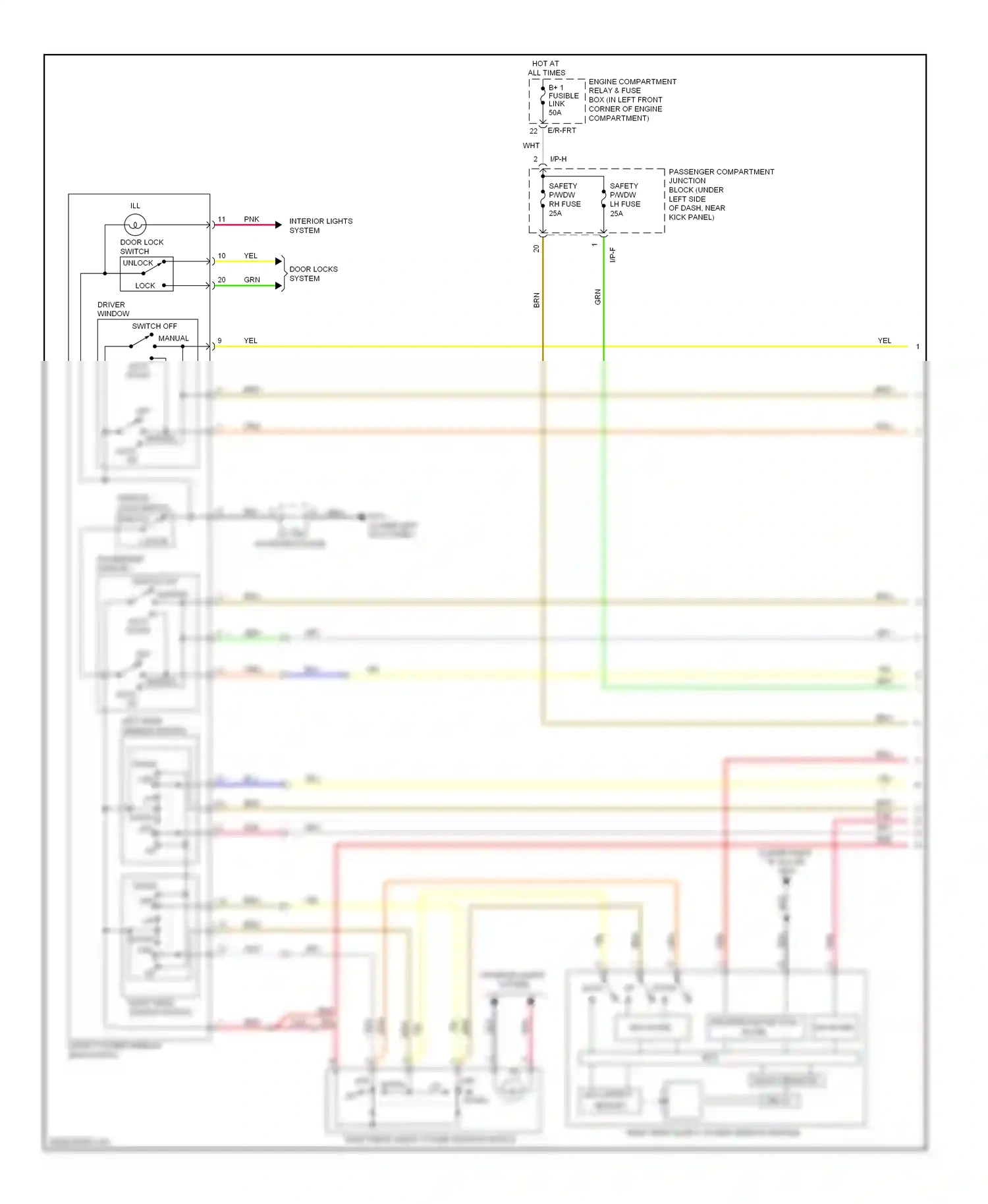 Wiring diagram window lock switch unlock for Hyundai Elantra V (2010-2014) (4 of 6)