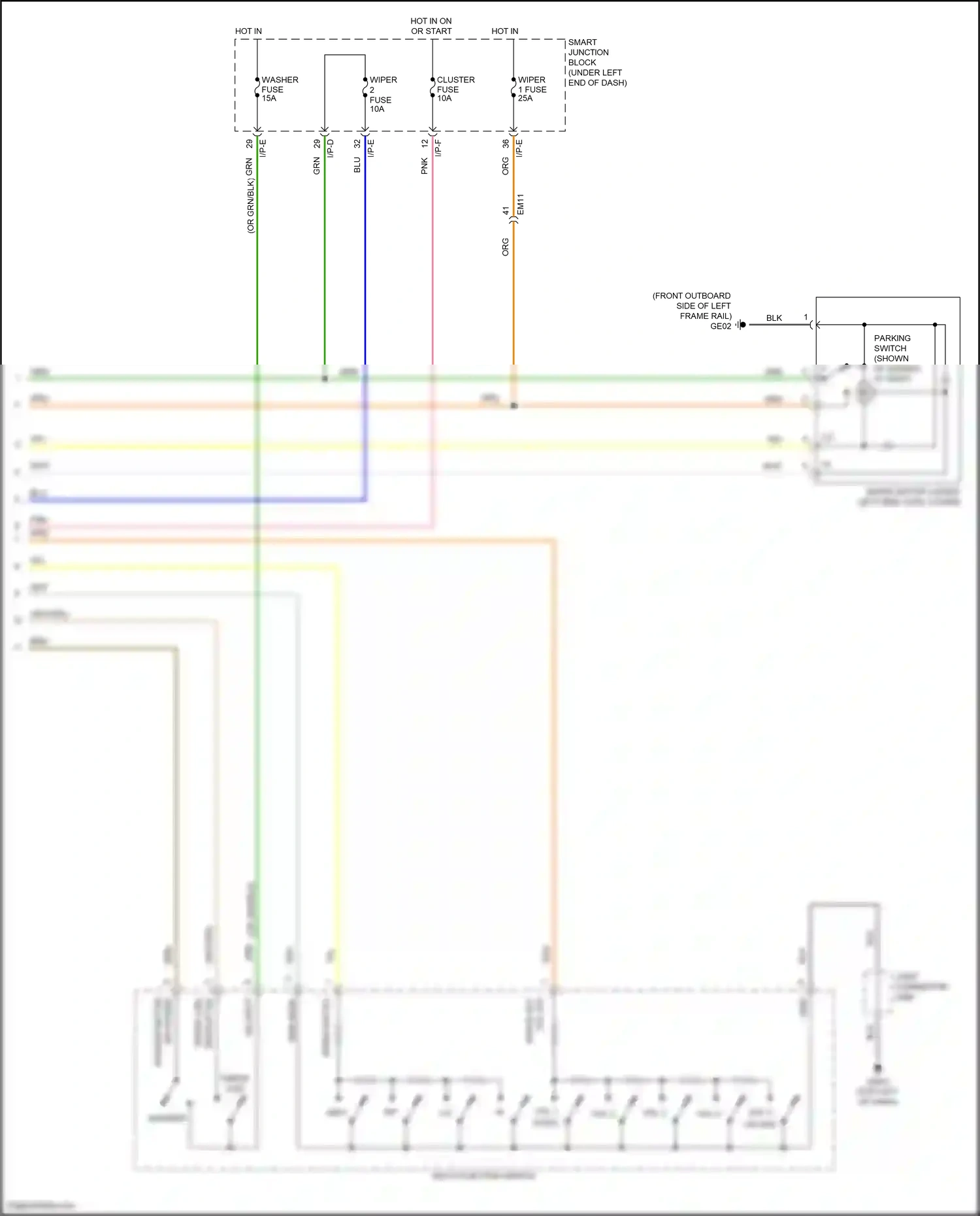 Wiring diagram i/p-e for Hyundai Elantra VI facelift (2018-2020) (11 of 71)