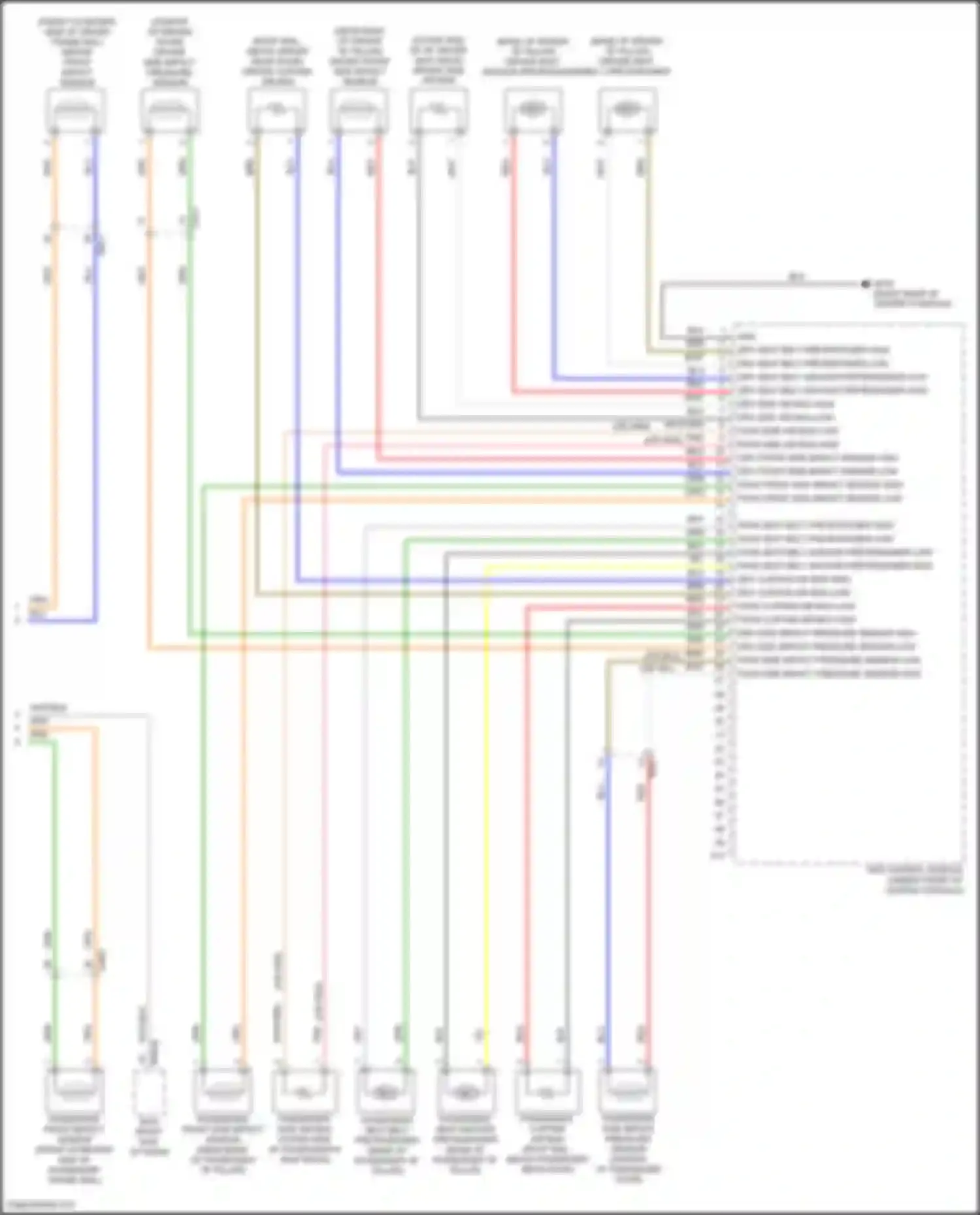 Wiring diagram passenger front side impact sensor for Hyundai Elantra VI facelift (2018-2020) (1 of 1)