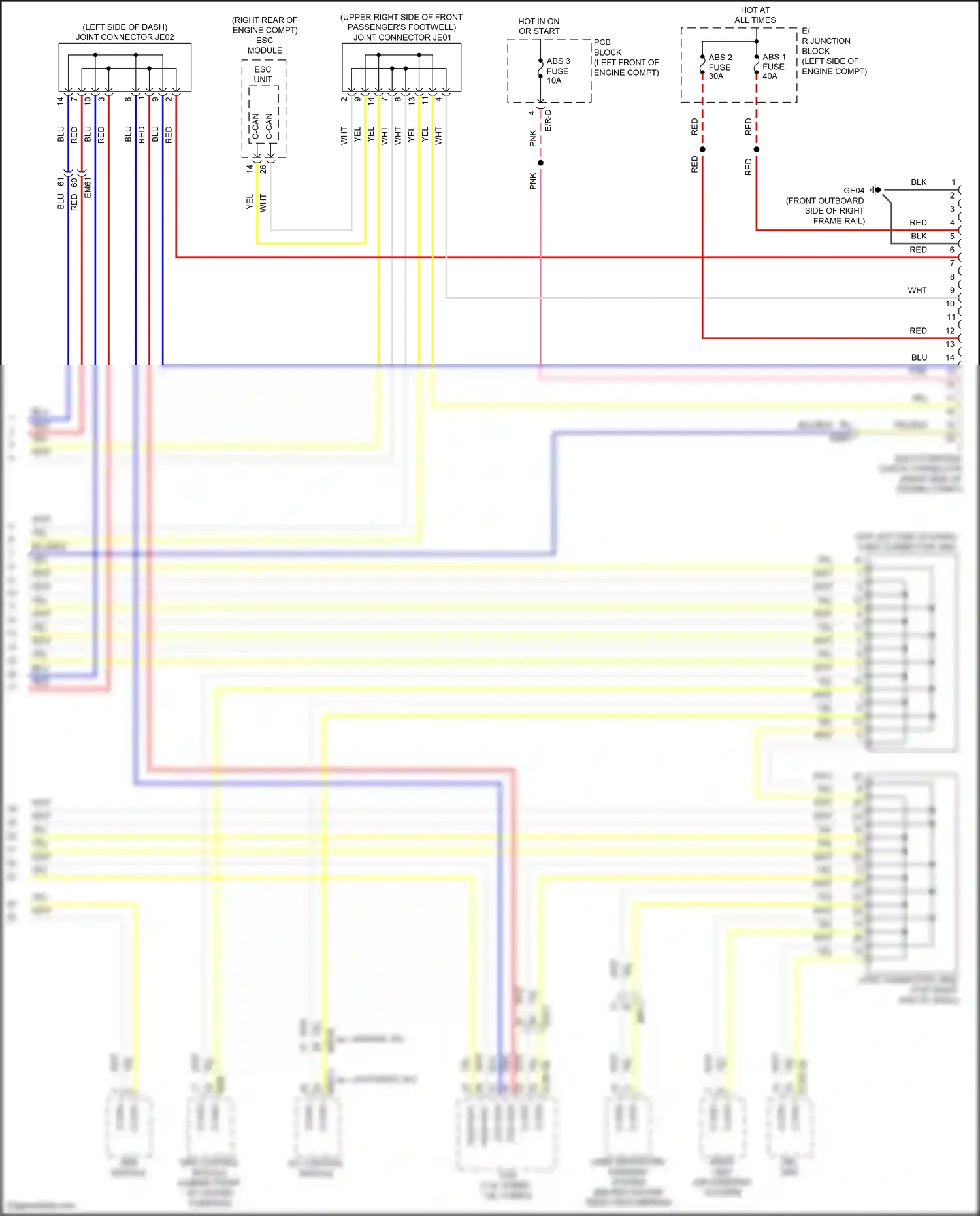 Wiring diagram dbl unit for Hyundai Elantra VI (2015-2019) (2 of 4)