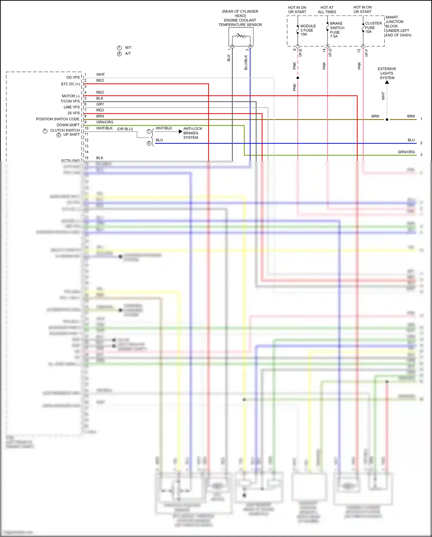 Wiring diagram down shift clutch switch for Hyundai Elantra VI (2015-2019) (1 of 1)