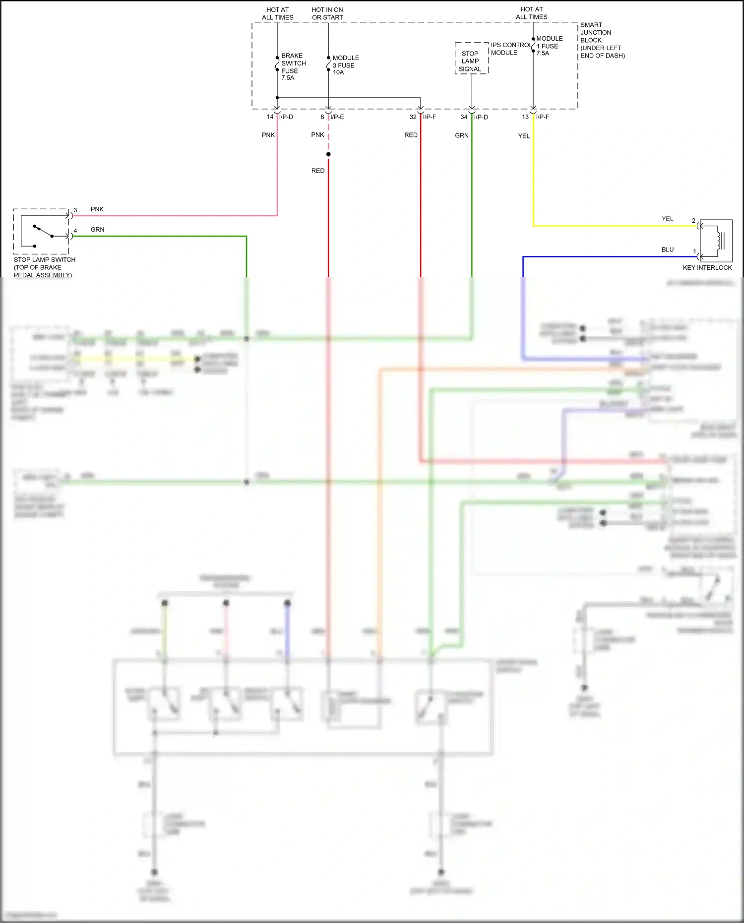 Wiring diagram down shift for Hyundai Elantra VI (2015-2019) (1 of 4)