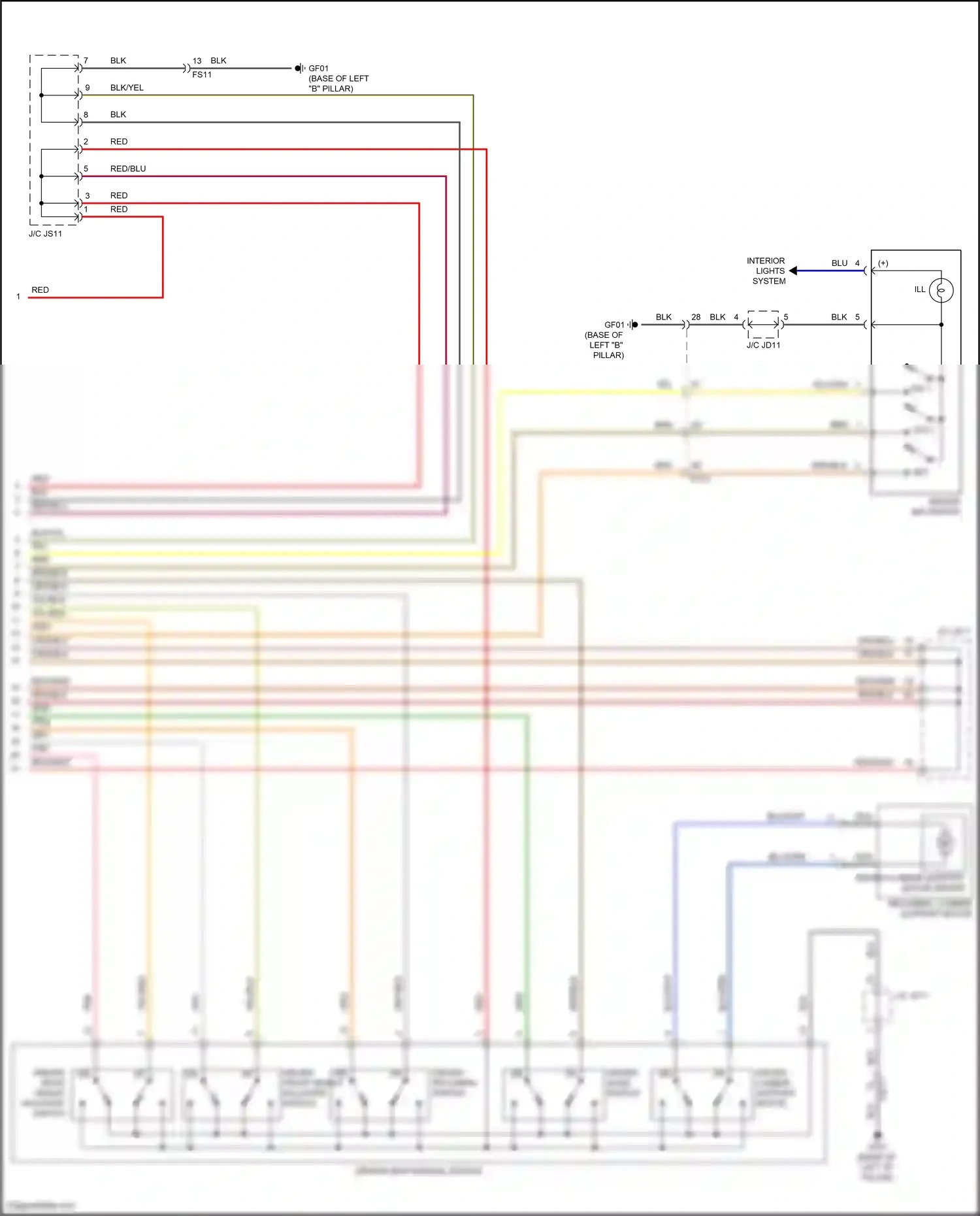 Hyundai Elantra VI (2015-2019) driver front height adjuster switch wiring diagram  (1 of 1)