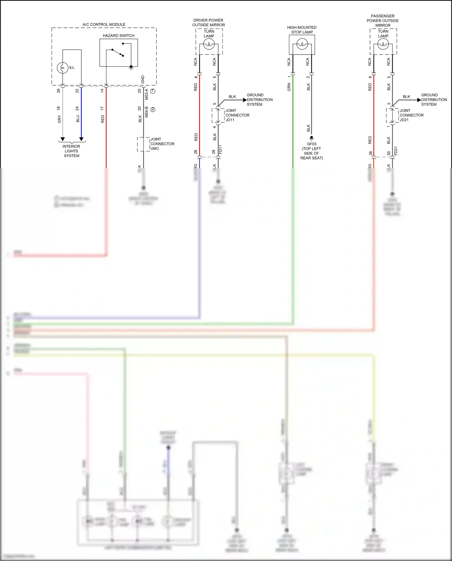 Wiring diagram hazard switch for Hyundai Elantra VI (2015-2019) (1 of 1)