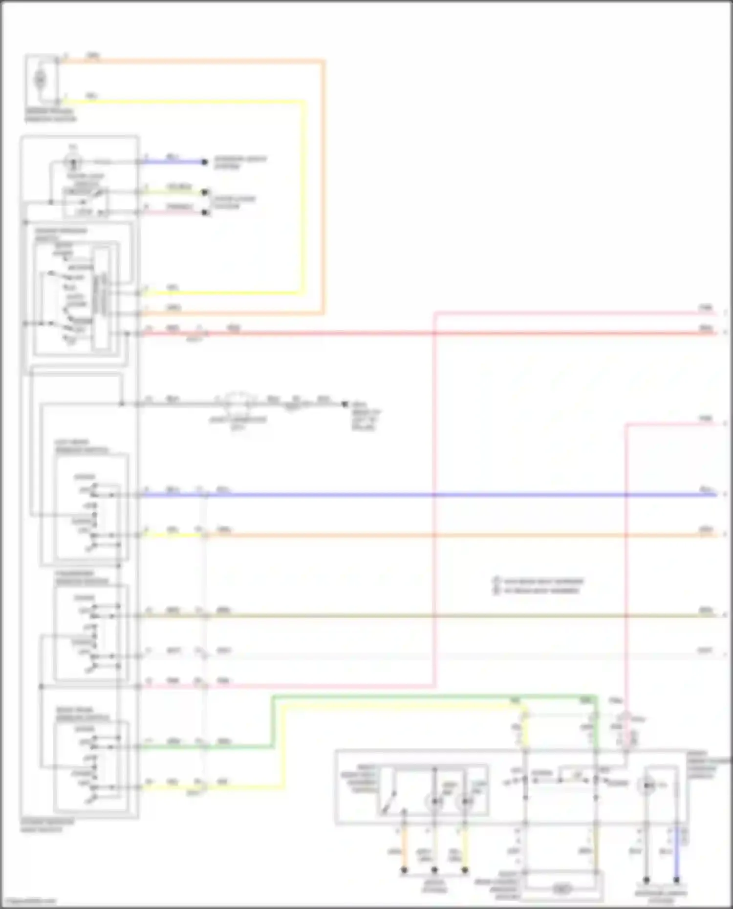 Wiring diagram left rear window switch for Hyundai Elantra VI (2015-2019) (1 of 2)