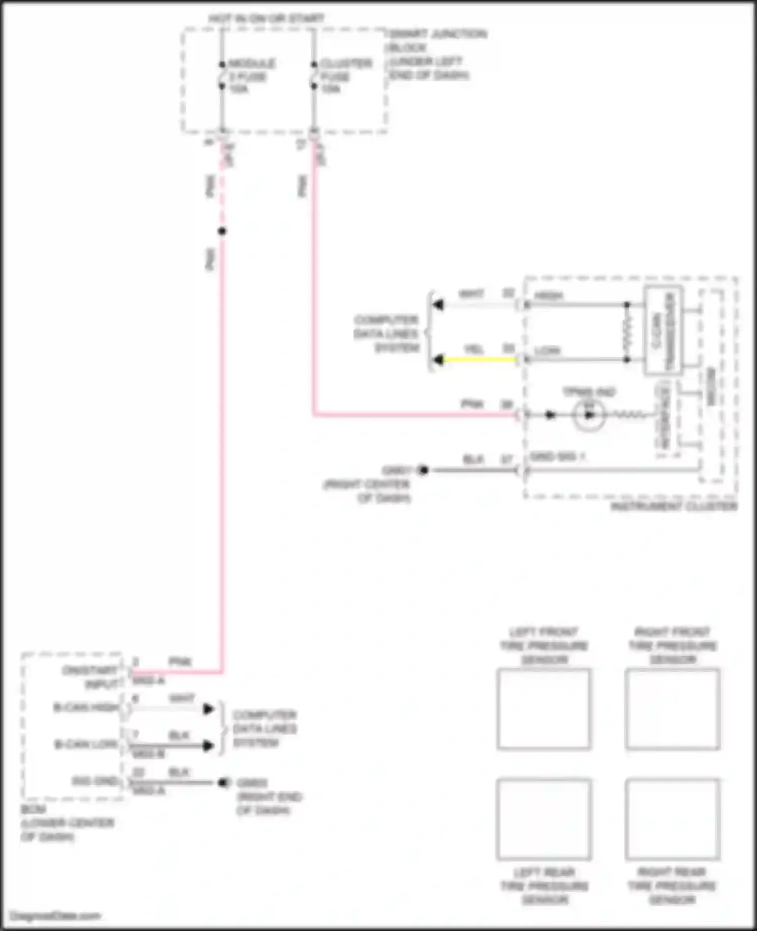 Wiring diagram right front tire pressure sensor for Hyundai Elantra VI (2015-2019) (1 of 1)