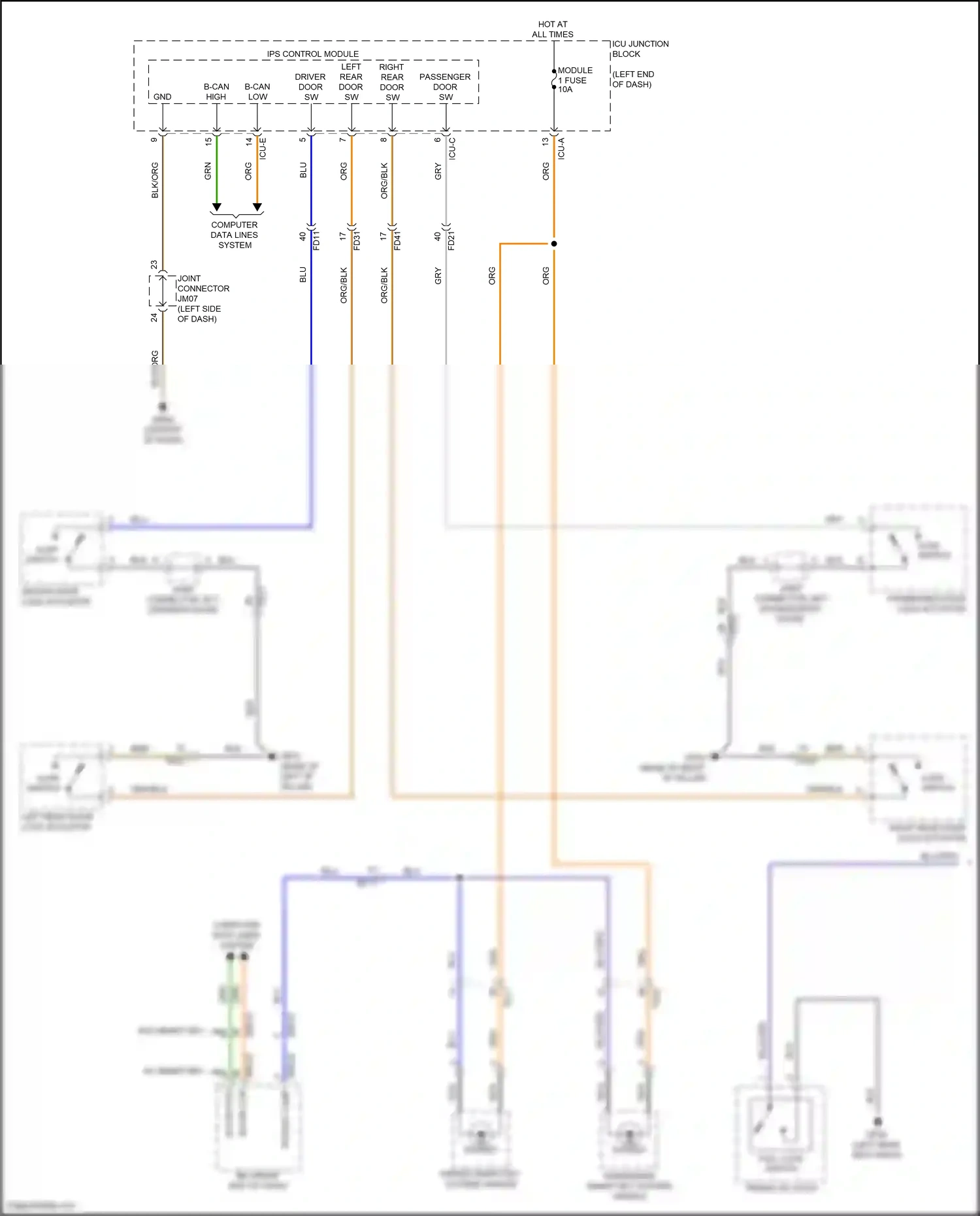 Wiring diagram computer data lines system for Hyundai Elantra VII facelift (2023-2024) (11 of 143)
