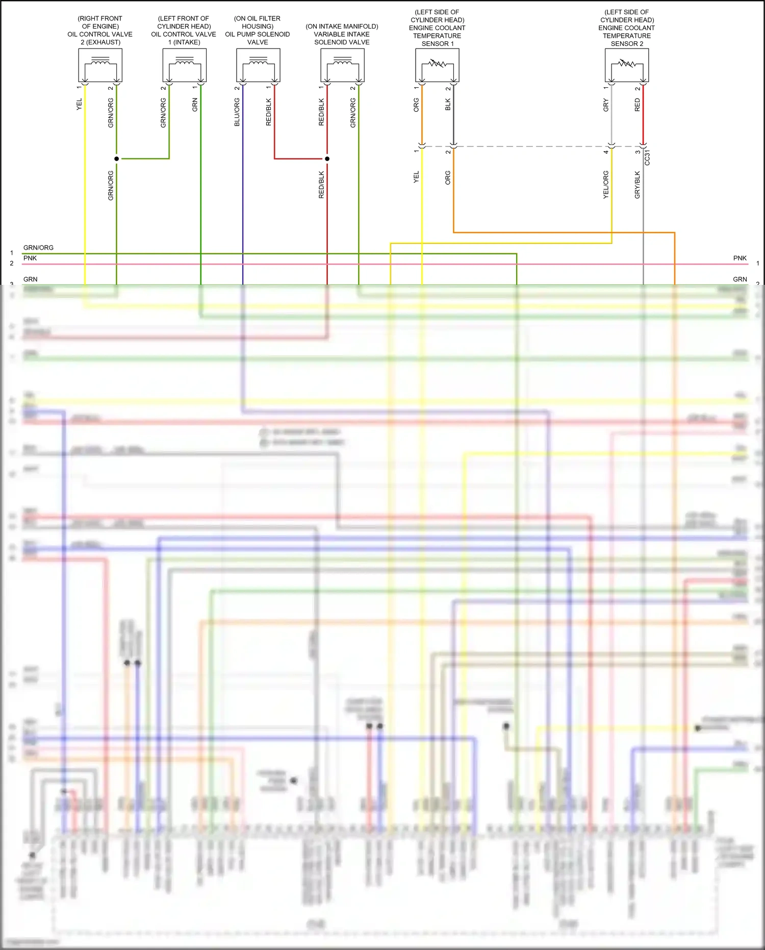 Wiring diagram engine coolant temperature sensor 2 for Hyundai Elantra VII facelift (2023-2024) (5 of 5)