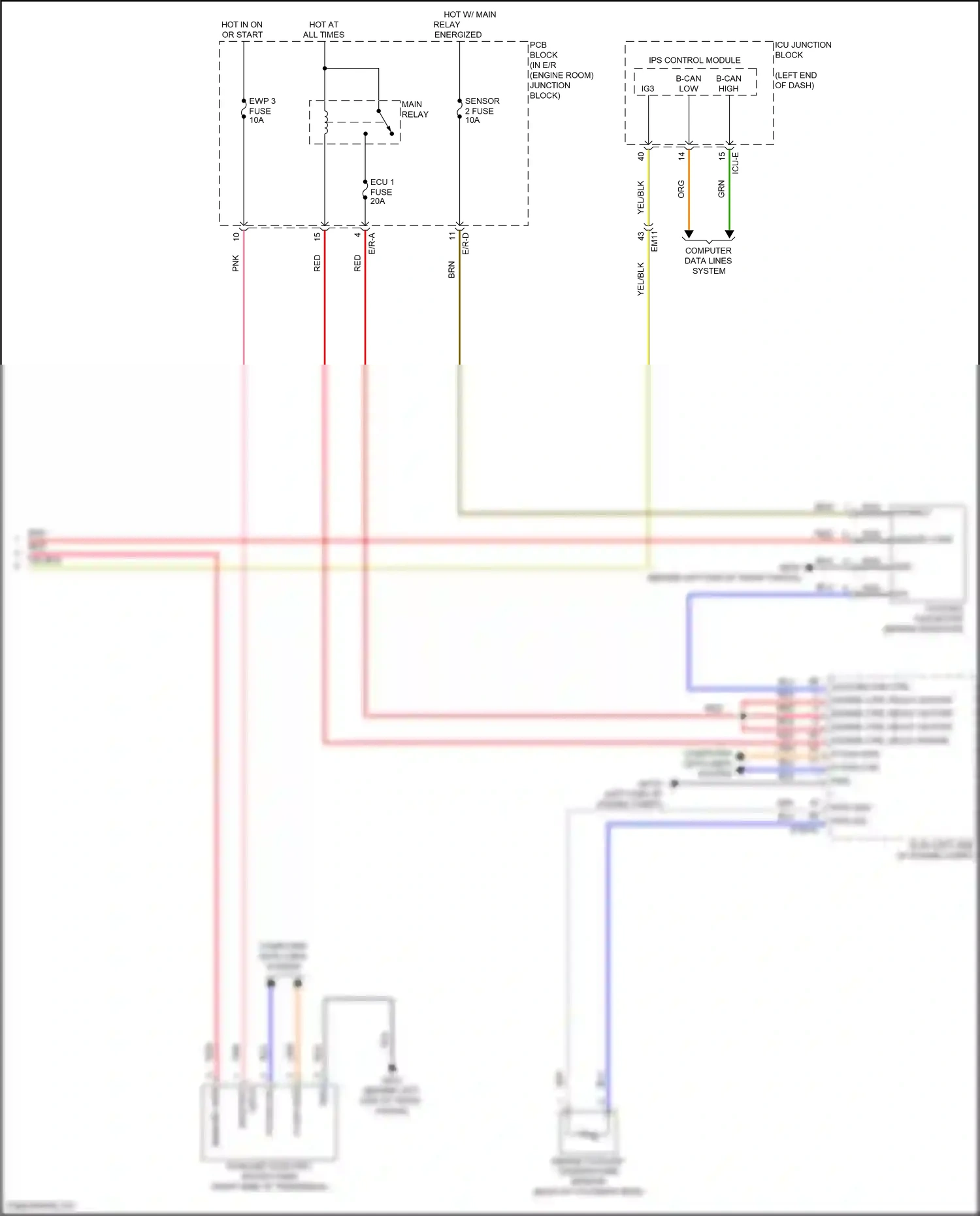 Wiring diagram engine coolant temperature sensor for Hyundai Elantra VII facelift (2023-2024) (2 of 3)