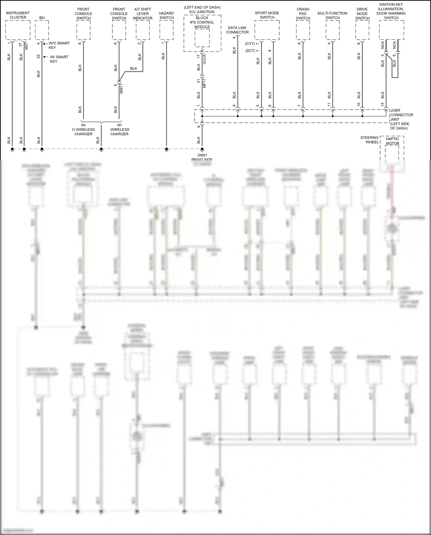 Wiring diagram front console switch for Hyundai Elantra VII facelift (2023-2024) (24 of 29)