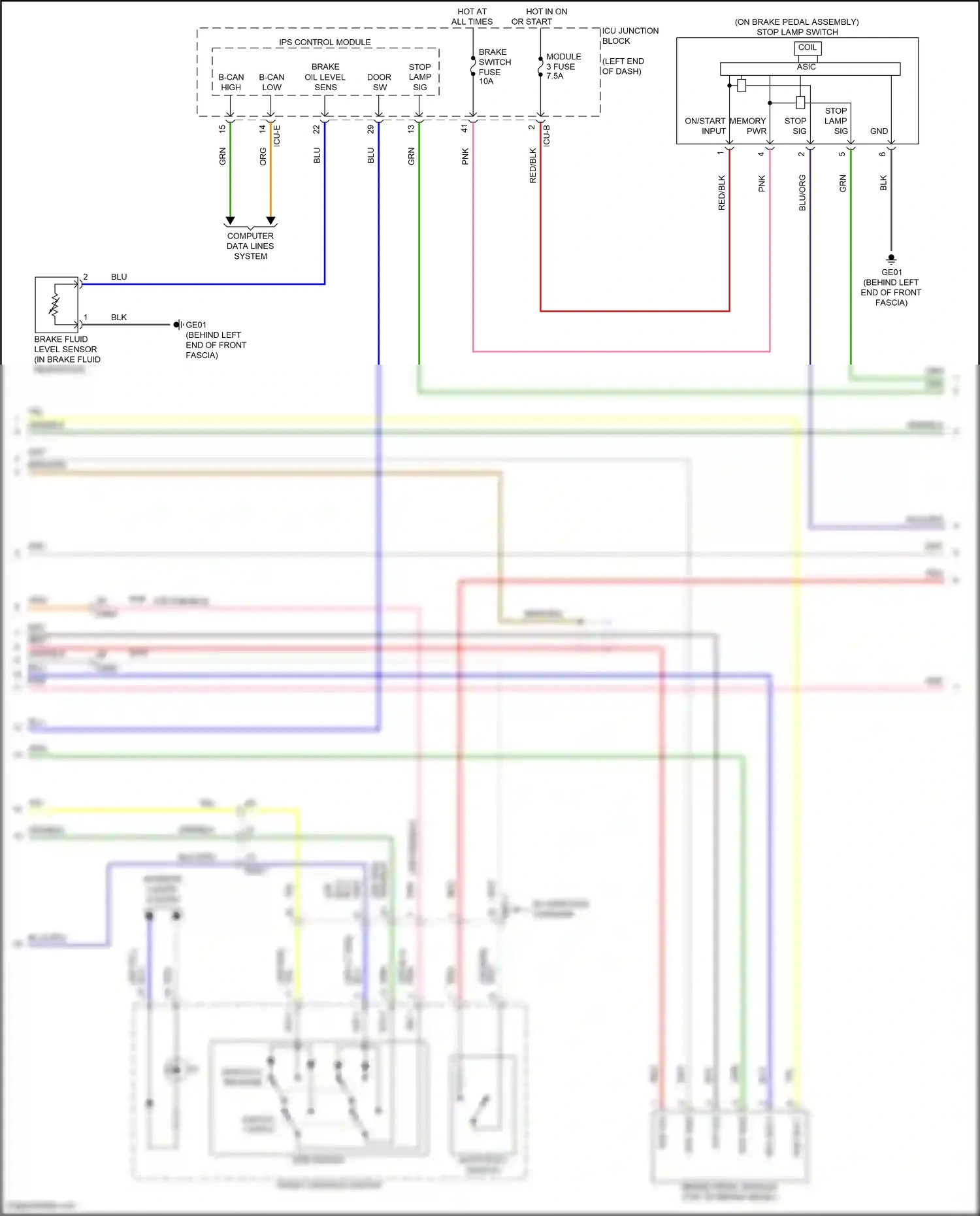 Wiring diagram front console switch for Hyundai Elantra VII facelift (2023-2024) (23 of 29)