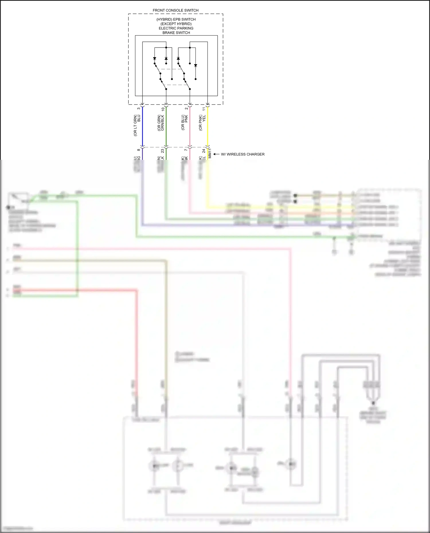 Wiring diagram front console switch for Hyundai Elantra VII facelift (2023-2024) (12 of 29)