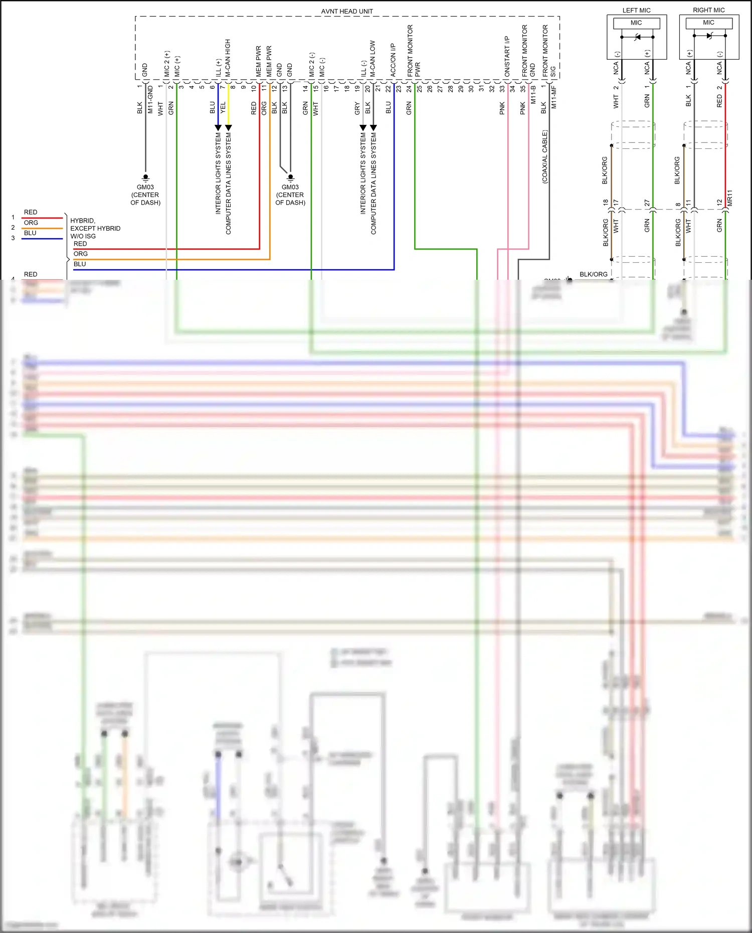 Wiring diagram front console switch for Hyundai Elantra VII facelift (2023-2024) (15 of 29)