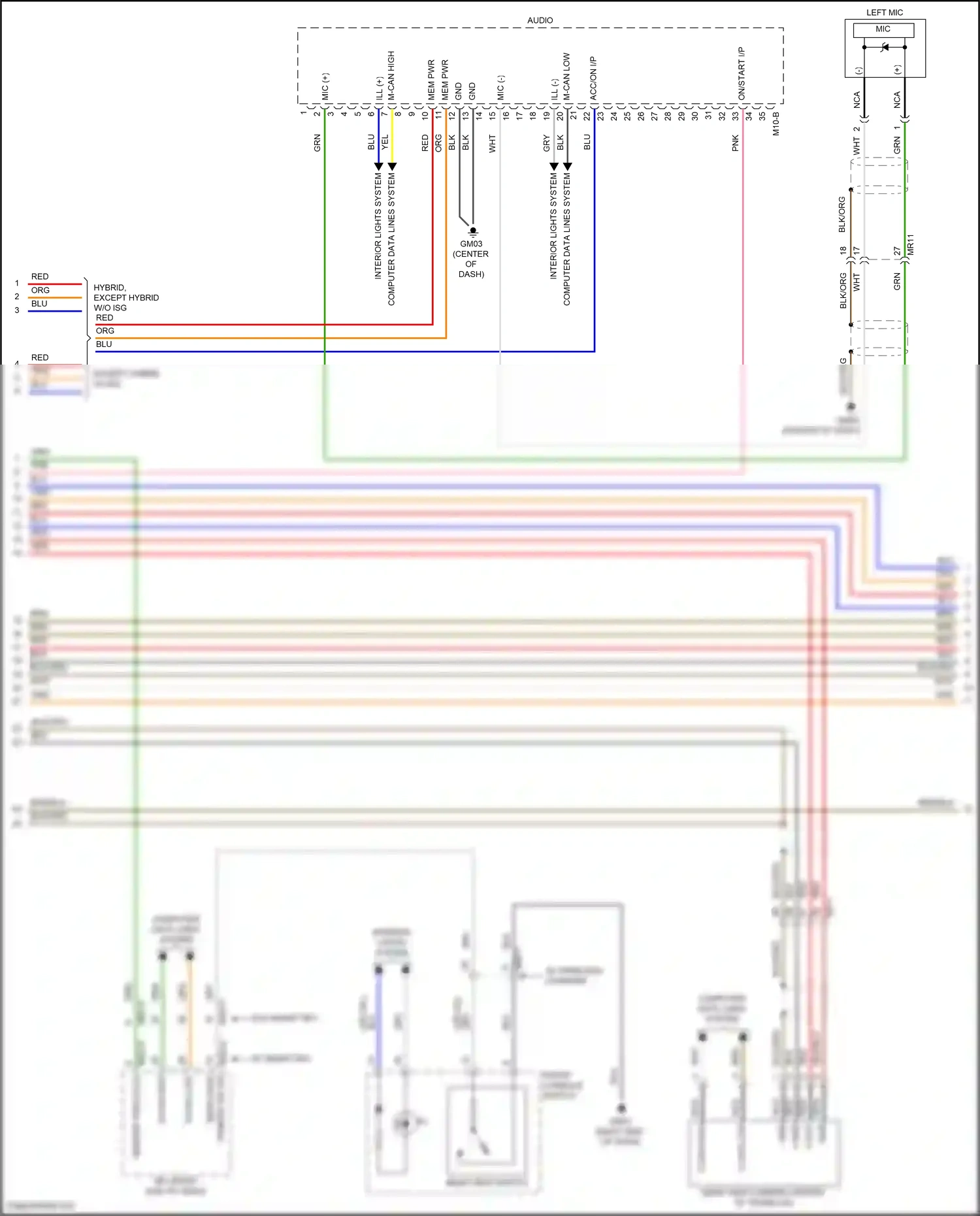 Wiring diagram front console switch for Hyundai Elantra VII facelift (2023-2024) (19 of 29)