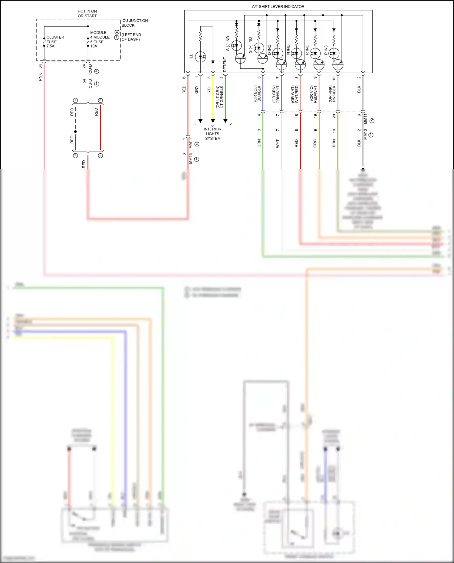 Wiring diagram front console switch for Hyundai Elantra VII facelift (2023-2024) (22 of 29)