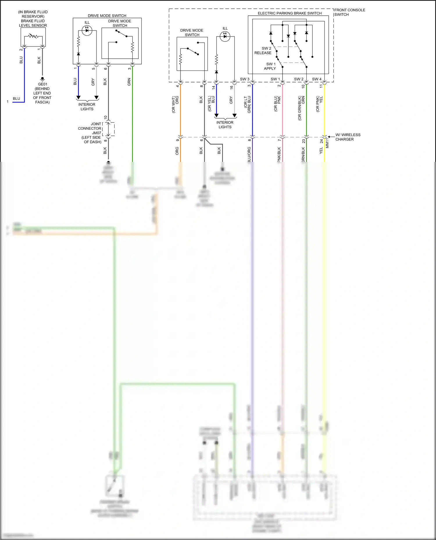 Wiring diagram front console switch for Hyundai Elantra VII facelift (2023-2024) (3 of 29)