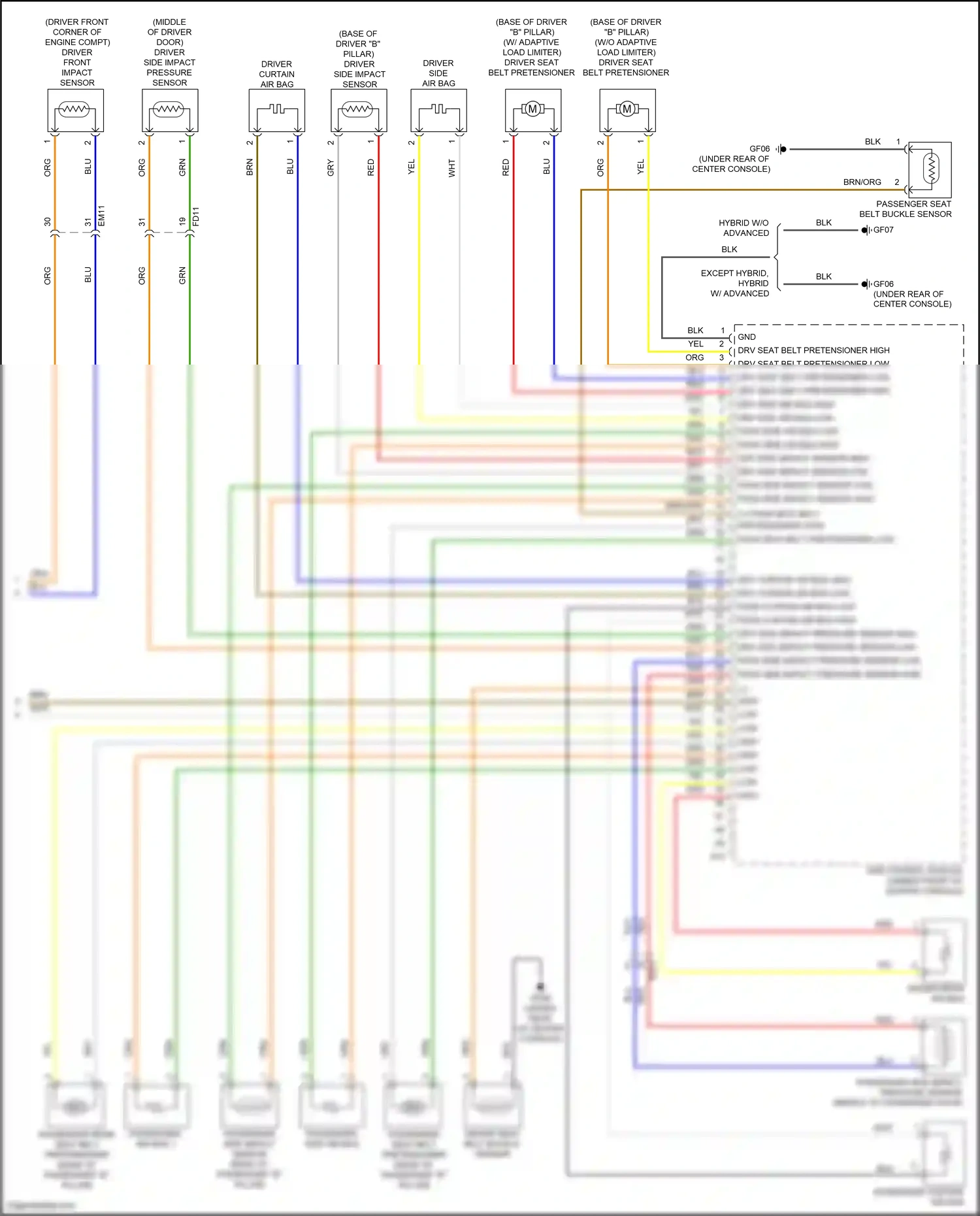 Wiring diagram srs control module for Hyundai Elantra VII facelift (2023-2024) (10 of 10)