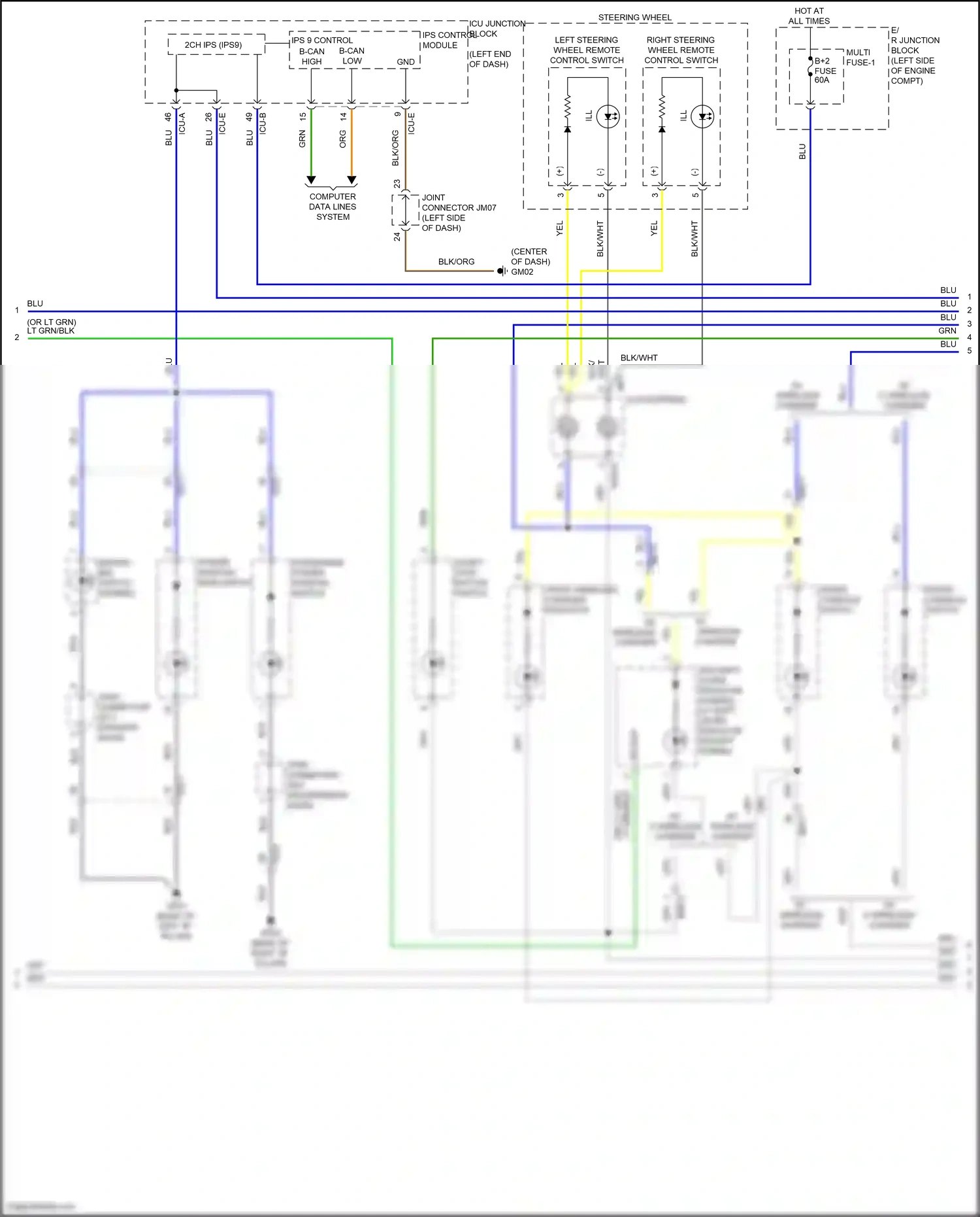 Wiring diagram start stop button switch for Hyundai Elantra VII facelift (2023-2024) (2 of 2)