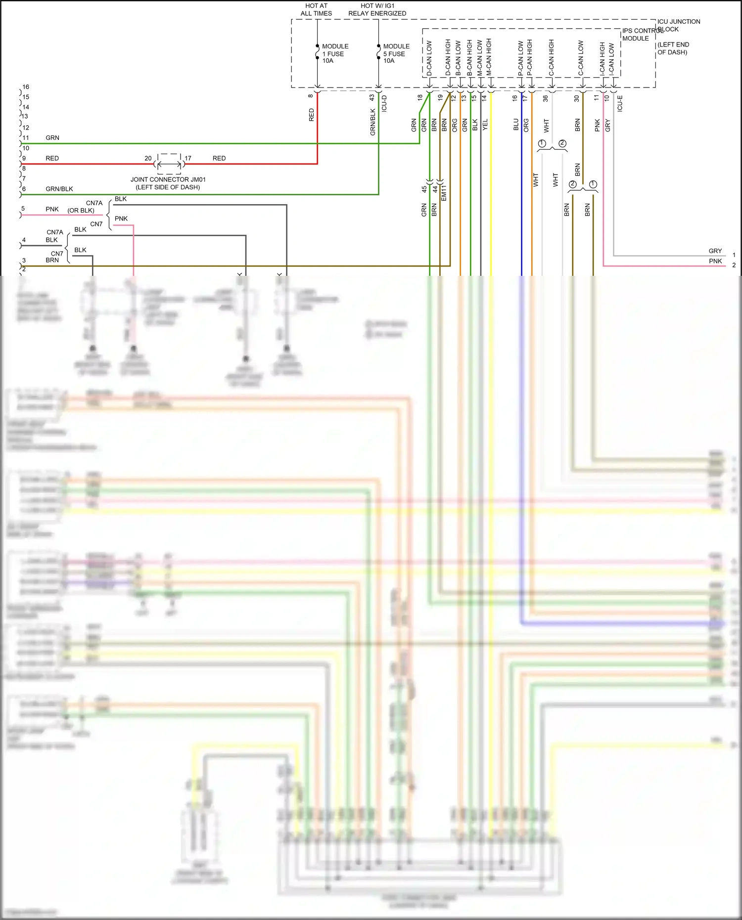 Wiring diagram data link connector for Hyundai Elantra VII (2020-2024) (1 of 10)