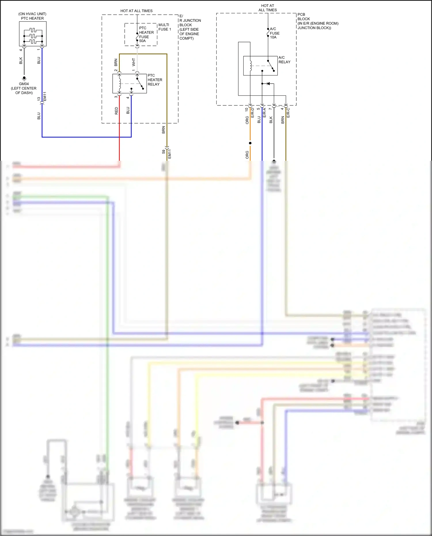 Wiring diagram engine coolant temperature sensor 1 for Hyundai Elantra VII (2020-2024) (3 of 5)