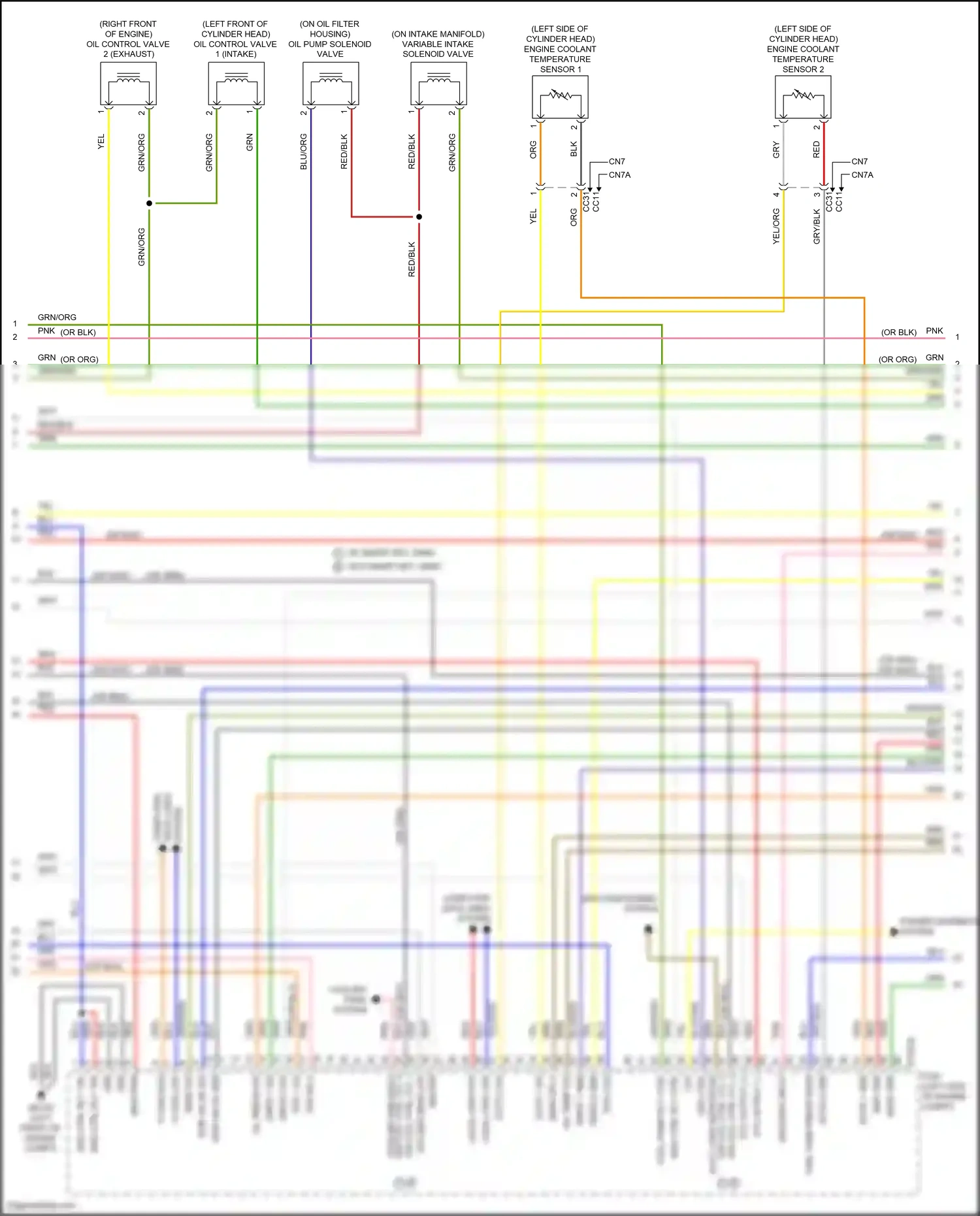 Wiring diagram engine coolant temperature sensor 1 for Hyundai Elantra VII (2020-2024) (5 of 5)