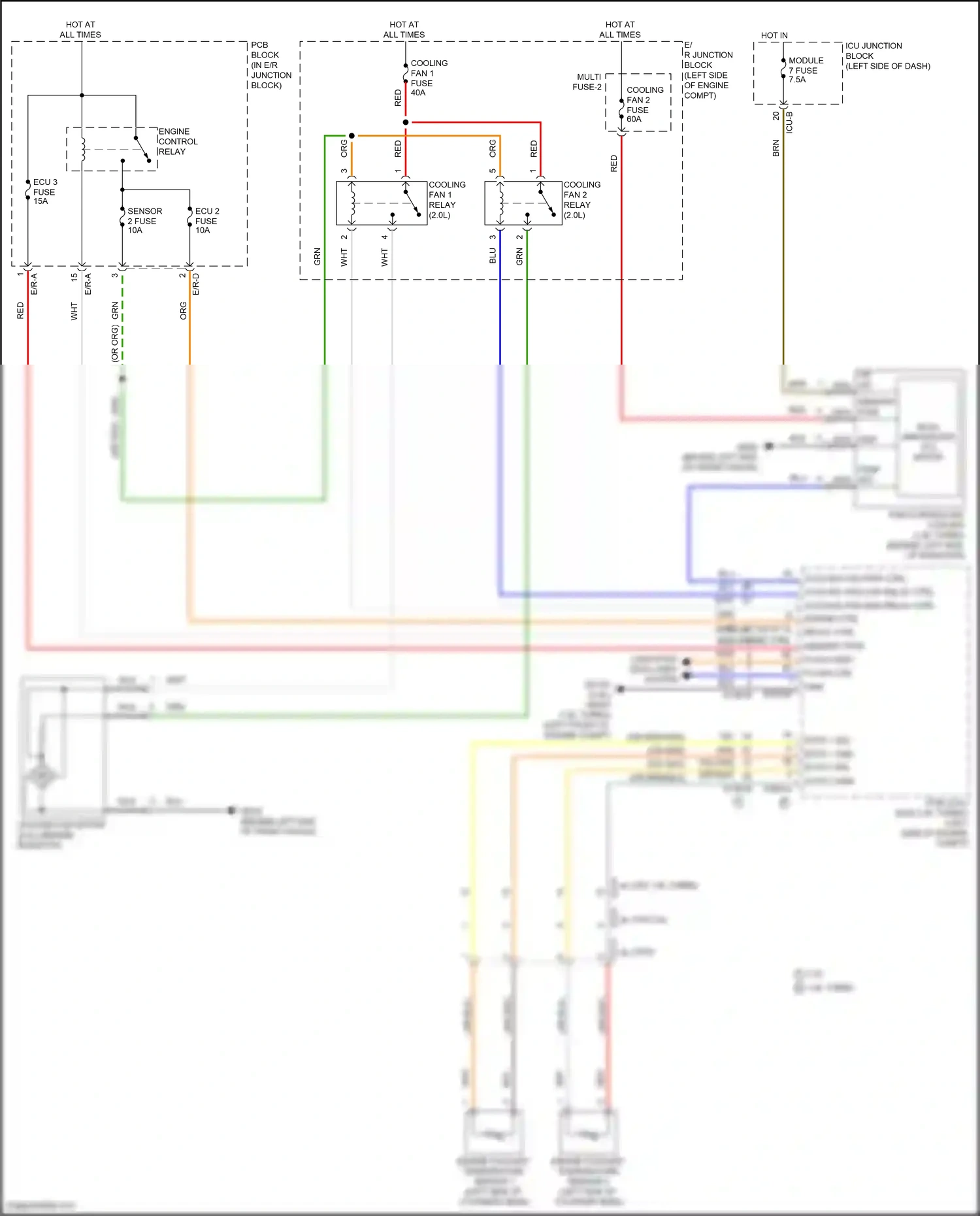 Wiring diagram fan controller cooling for Hyundai Elantra VII (2020-2024) (1 of 1)