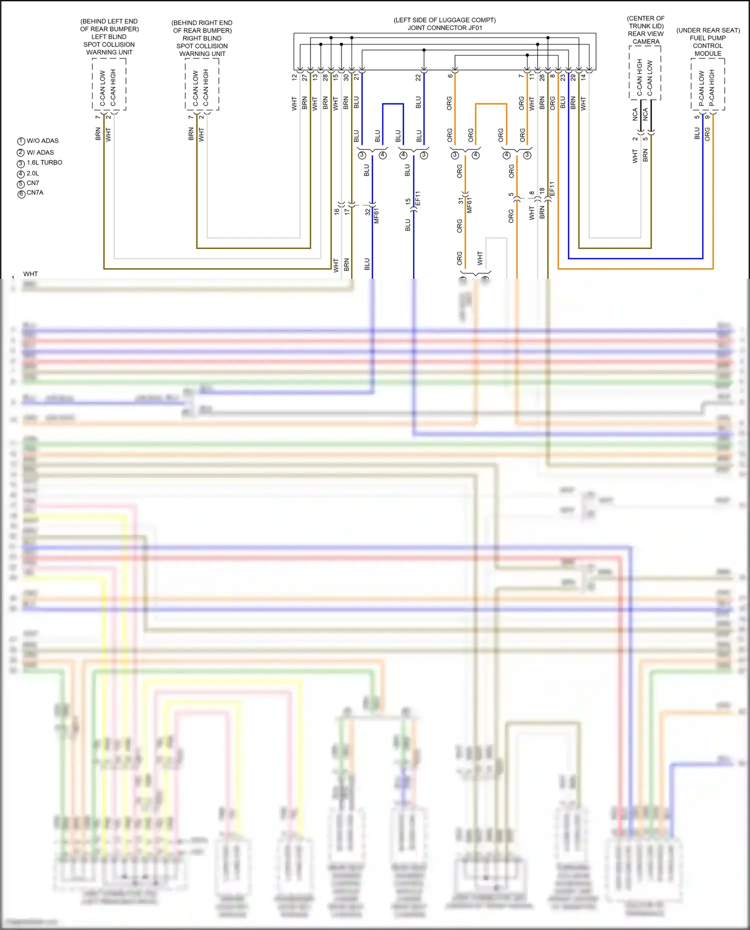 Wiring diagram forward collision avoidance assist unit for Hyundai Elantra VII (2020-2024) (1 of 5)
