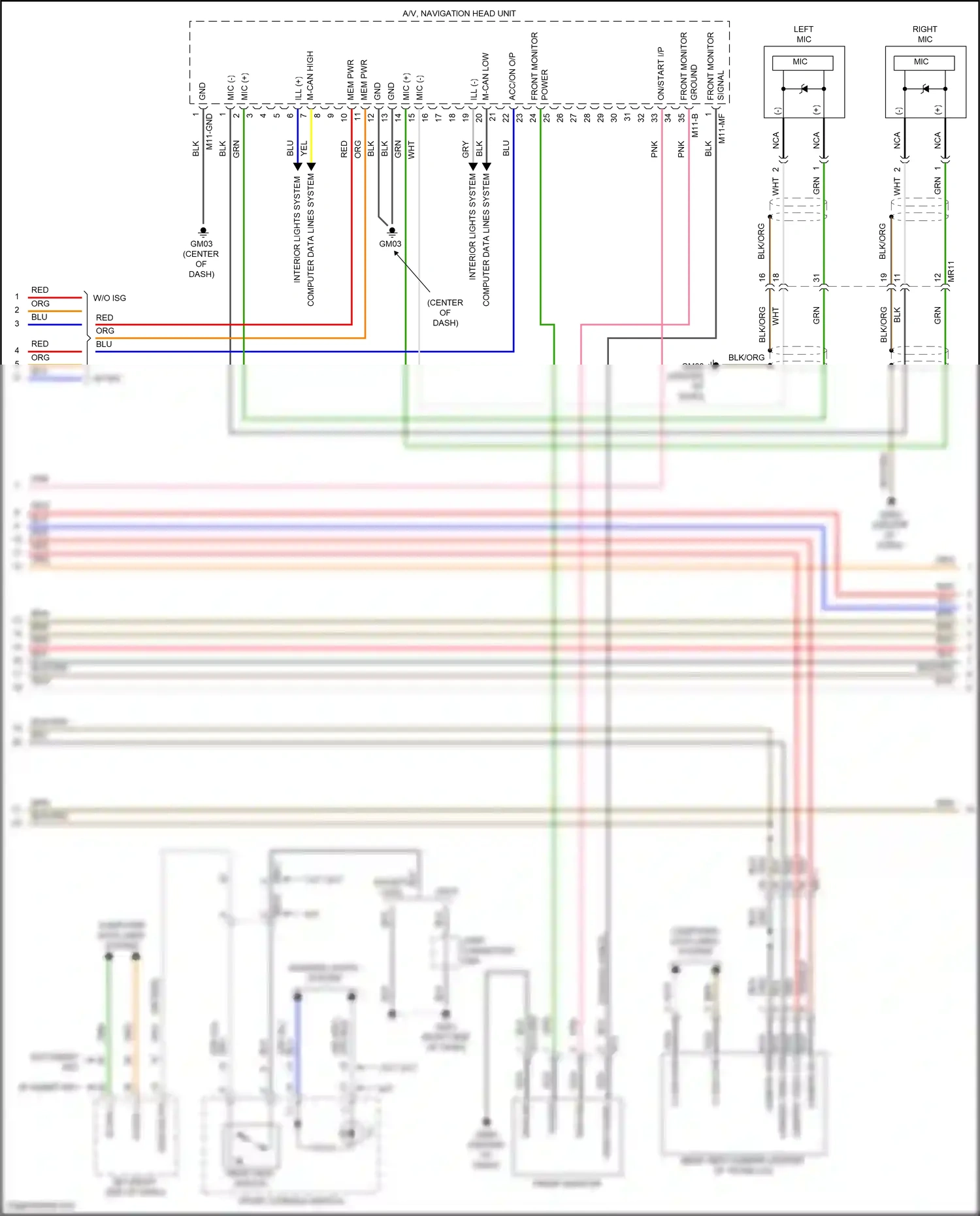 Wiring diagram front console switch for Hyundai Elantra VII (2020-2024) (15 of 27)