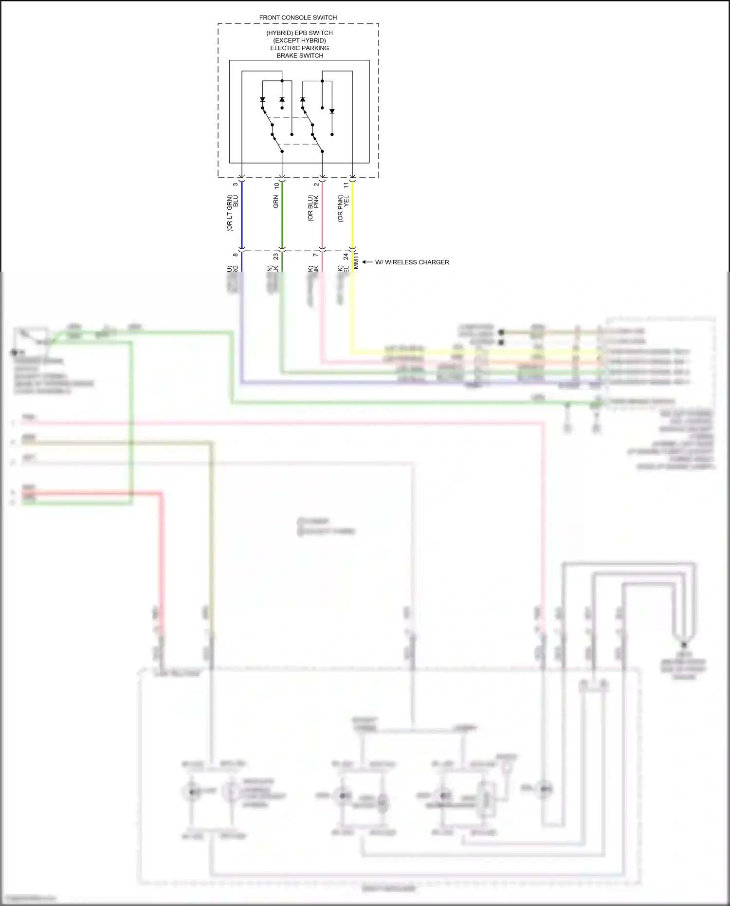 Wiring diagram front console switch for Hyundai Elantra VII (2020-2024) (11 of 27)