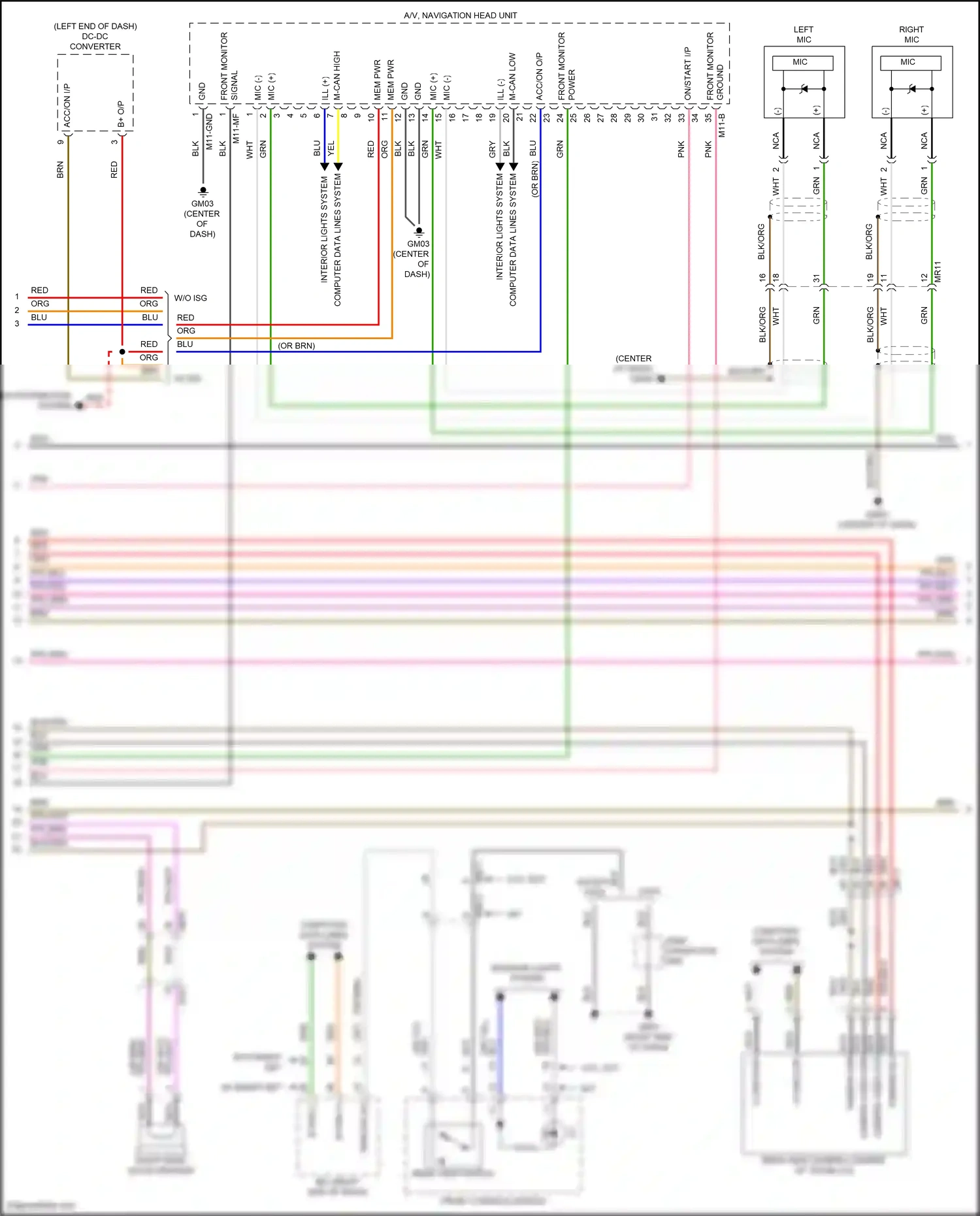 Wiring diagram front console switch for Hyundai Elantra VII (2020-2024) (16 of 27)