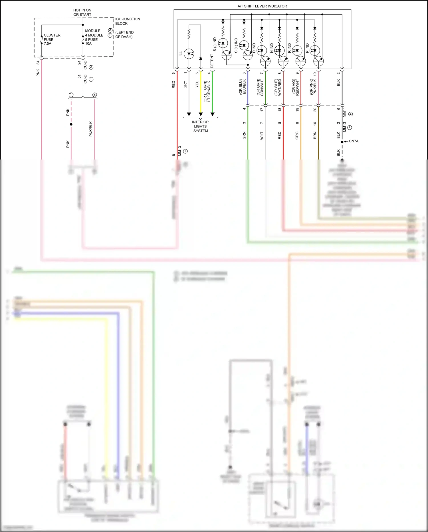 Wiring diagram front console switch for Hyundai Elantra VII (2020-2024) (22 of 27)