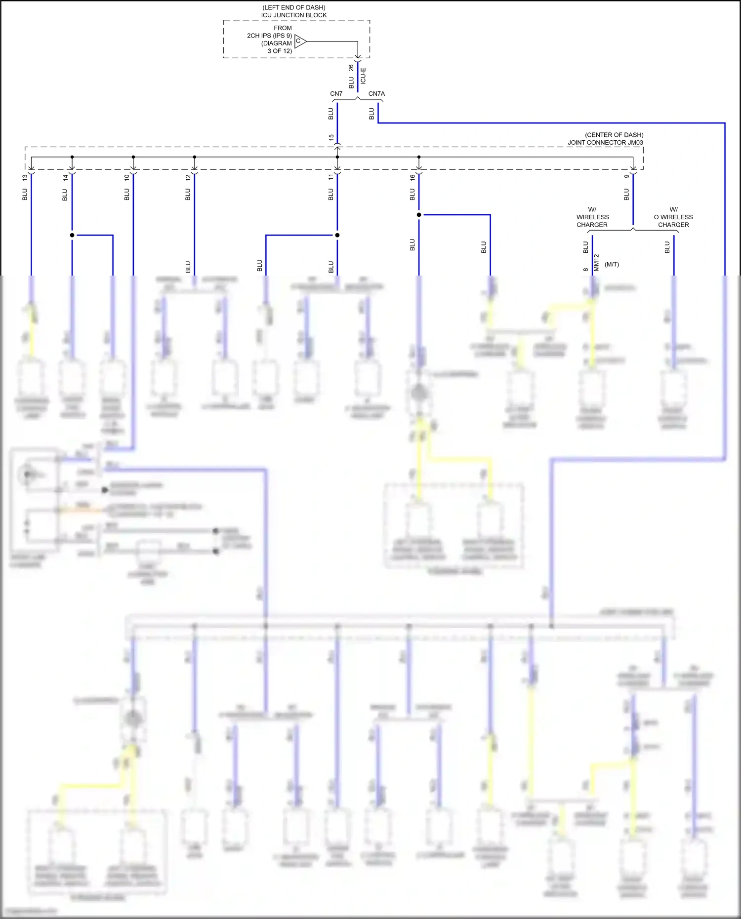 Wiring diagram front console switch for Hyundai Elantra VII (2020-2024) (17 of 27)