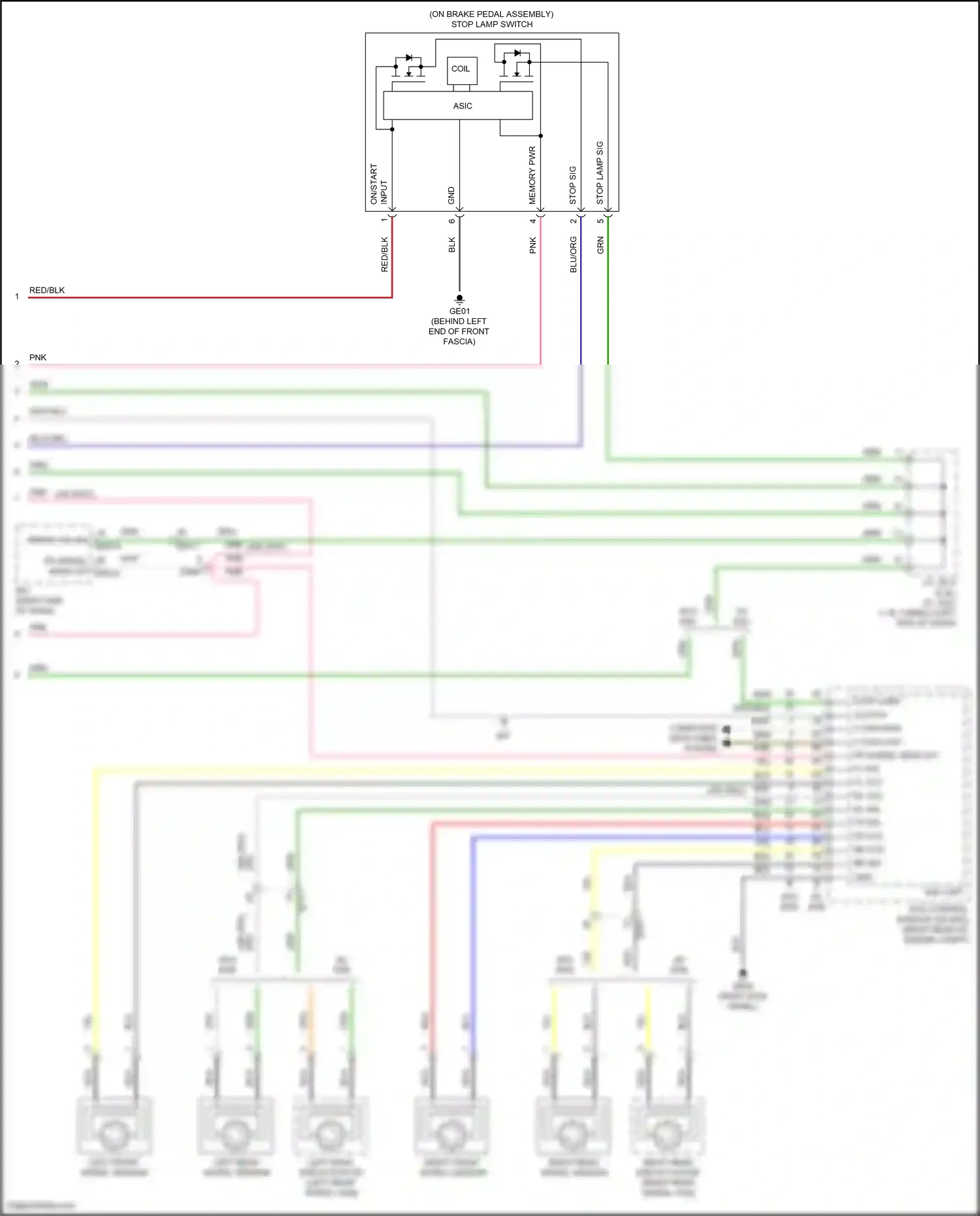 Wiring diagram left front wheel sensor for Hyundai Elantra VII (2020-2024) (3 of 10)