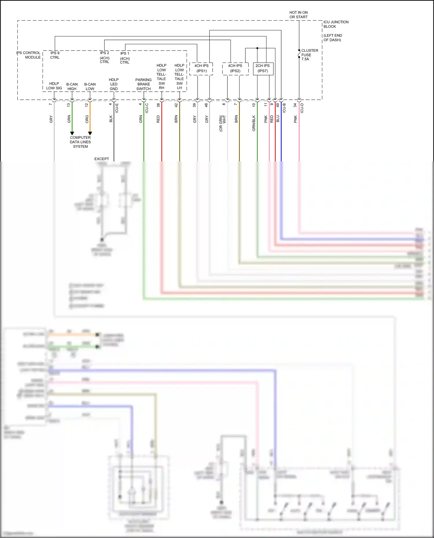 Wiring diagram multi- function switch for Hyundai Elantra VII (2020-2024) (1 of 12)