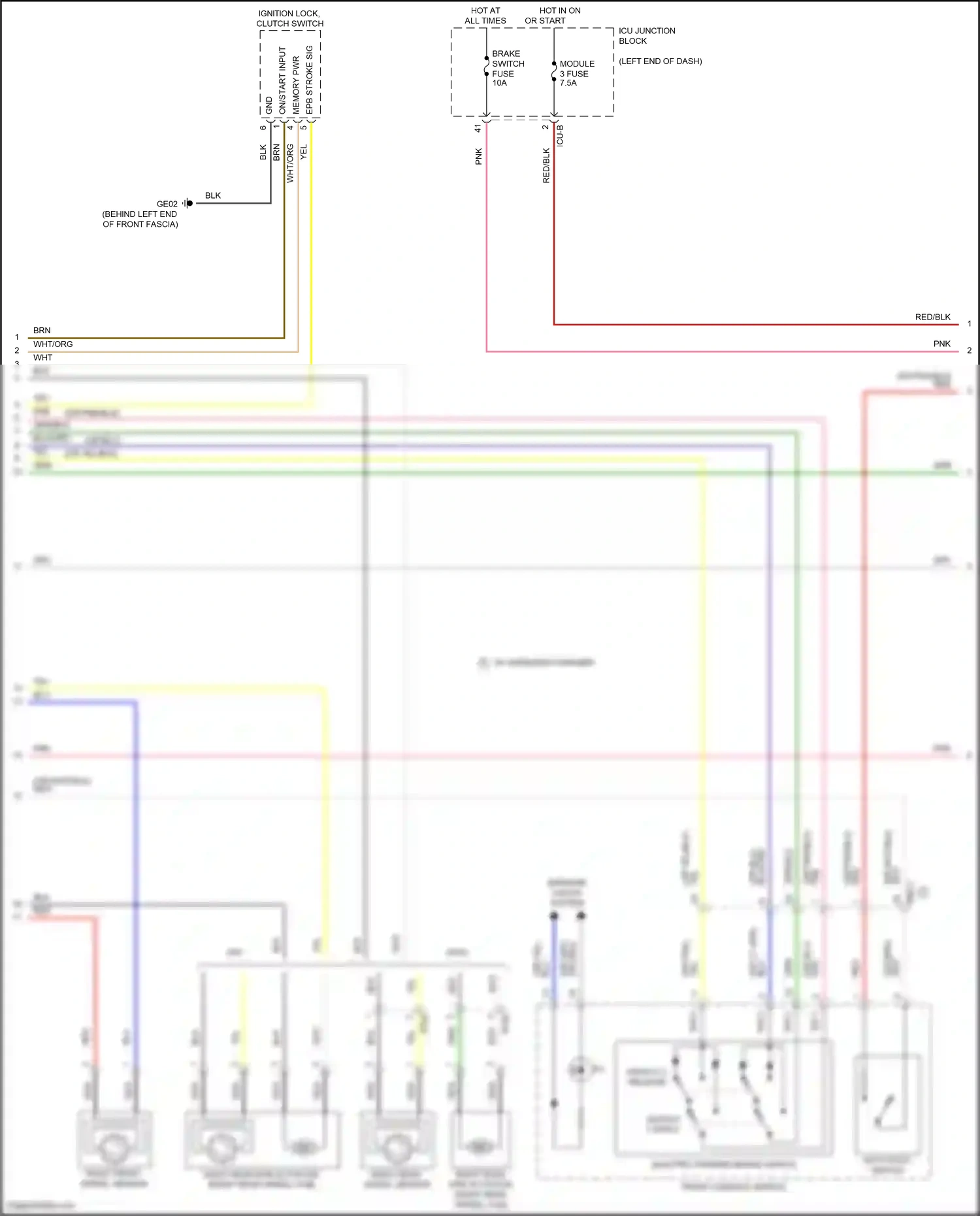 Wiring diagram switch 2 release for Hyundai Elantra VII (2020-2024) (1 of 2)