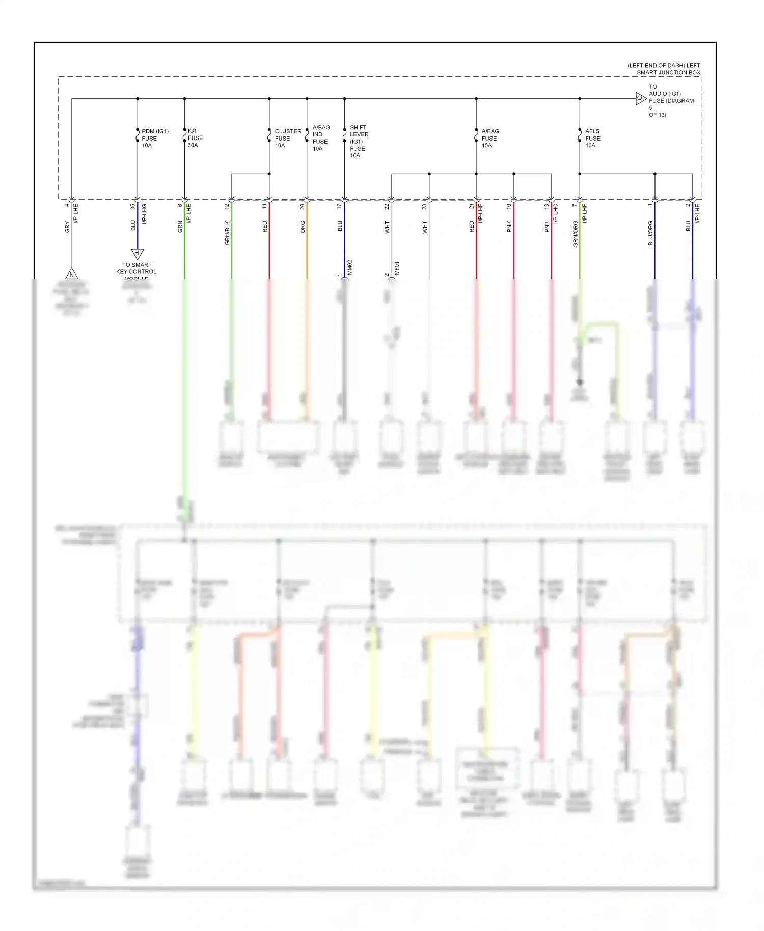 Wiring diagram blu/org for Hyundai Equus II facelift (2013-2016) (30 of 47)