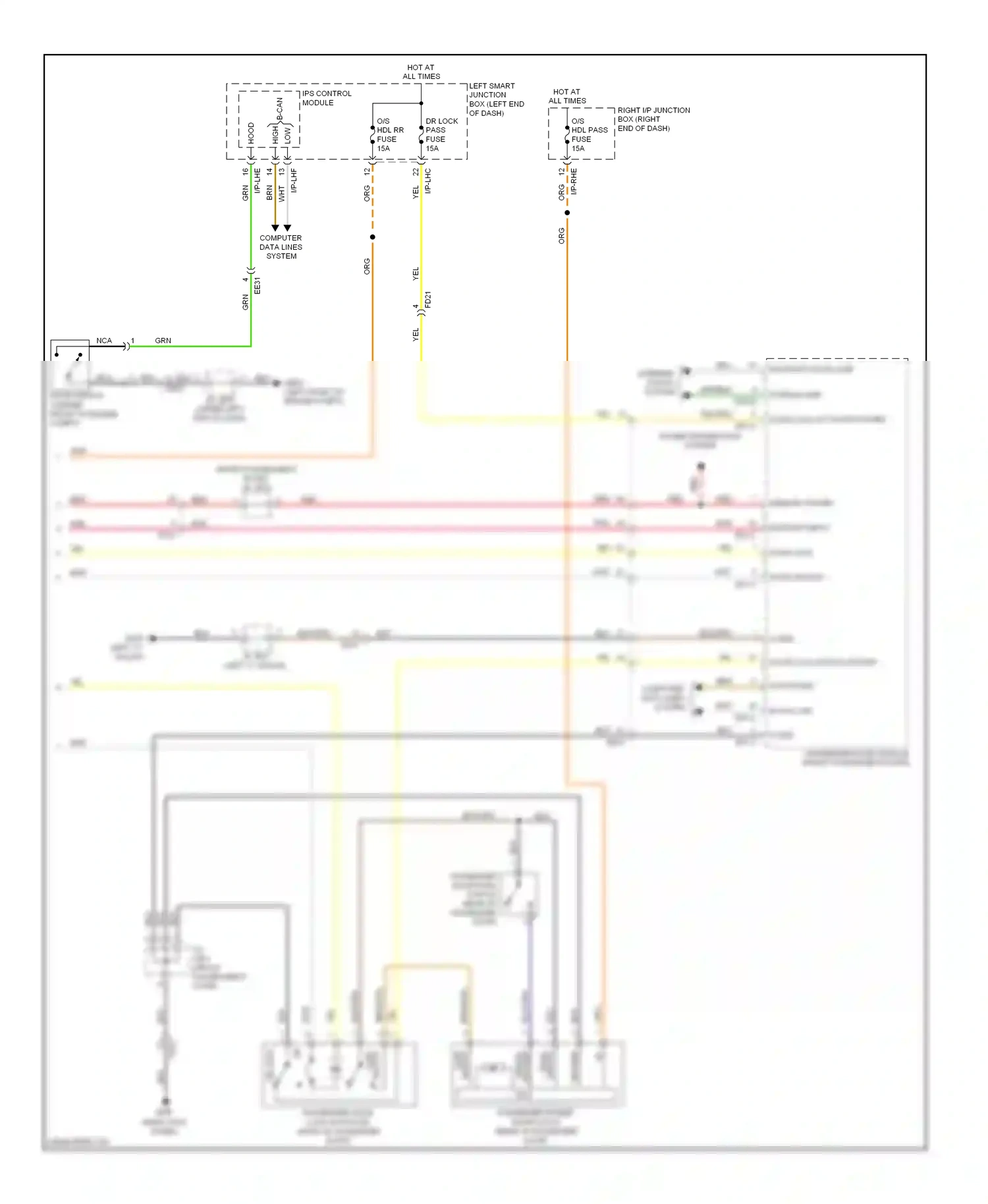 Wiring diagram door lock for Hyundai Equus II facelift (2013-2016) (2 of 4)