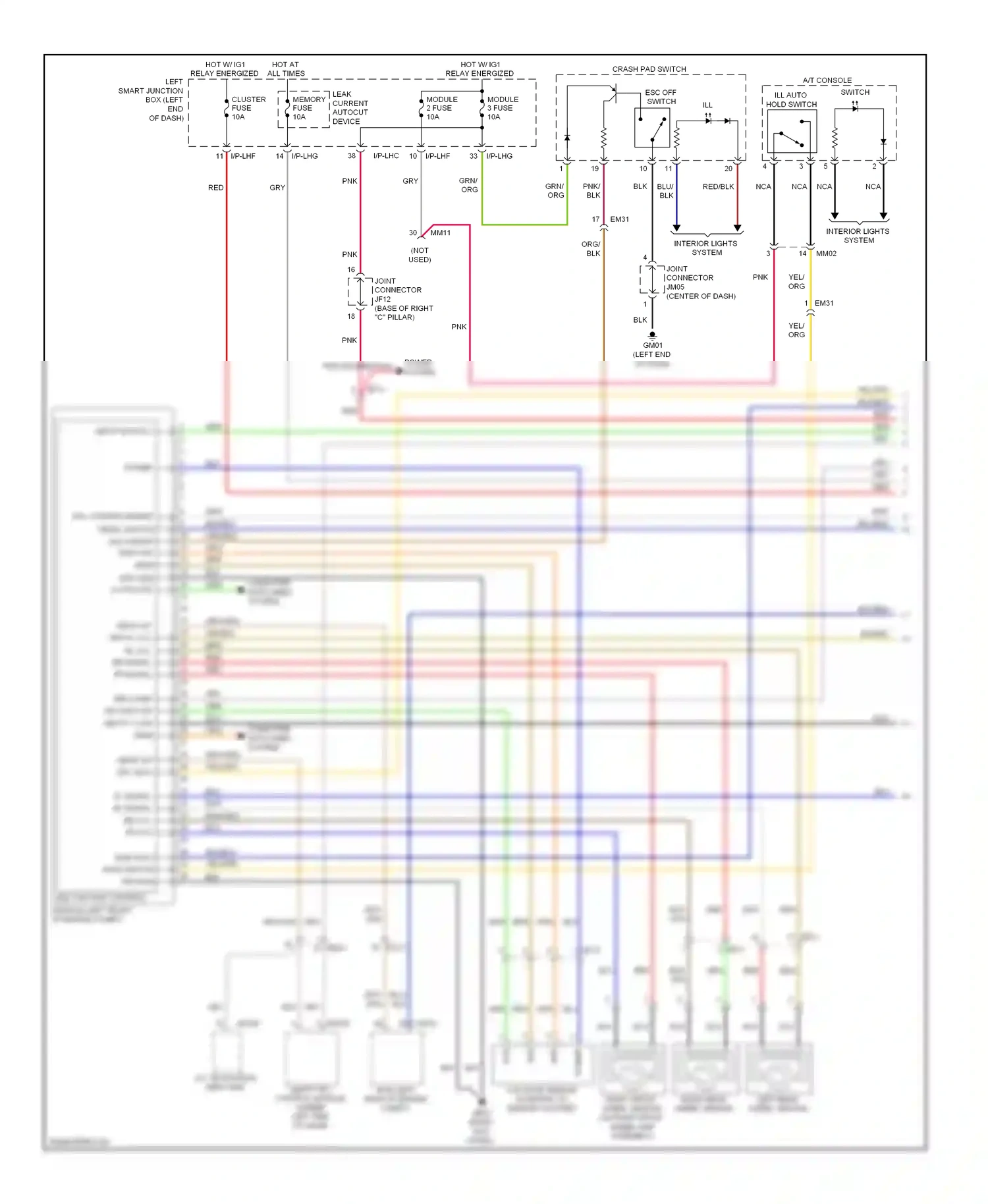 Wiring diagram esc off switch for Hyundai Equus II facelift (2013-2016) (1 of 1)